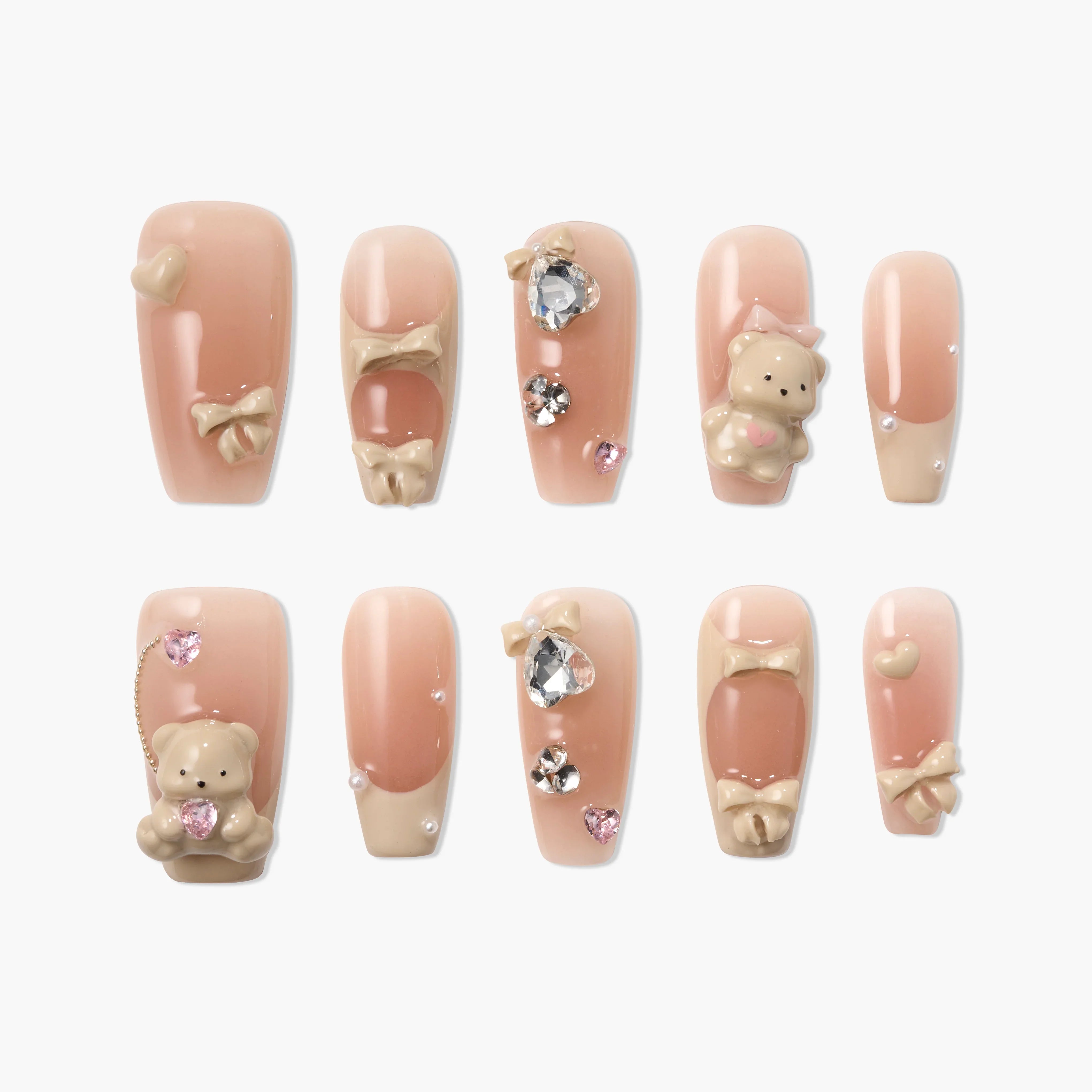 Lovely nail ♡ Pink glam with a little holiday twist 💗✨ Swirls, studs and that