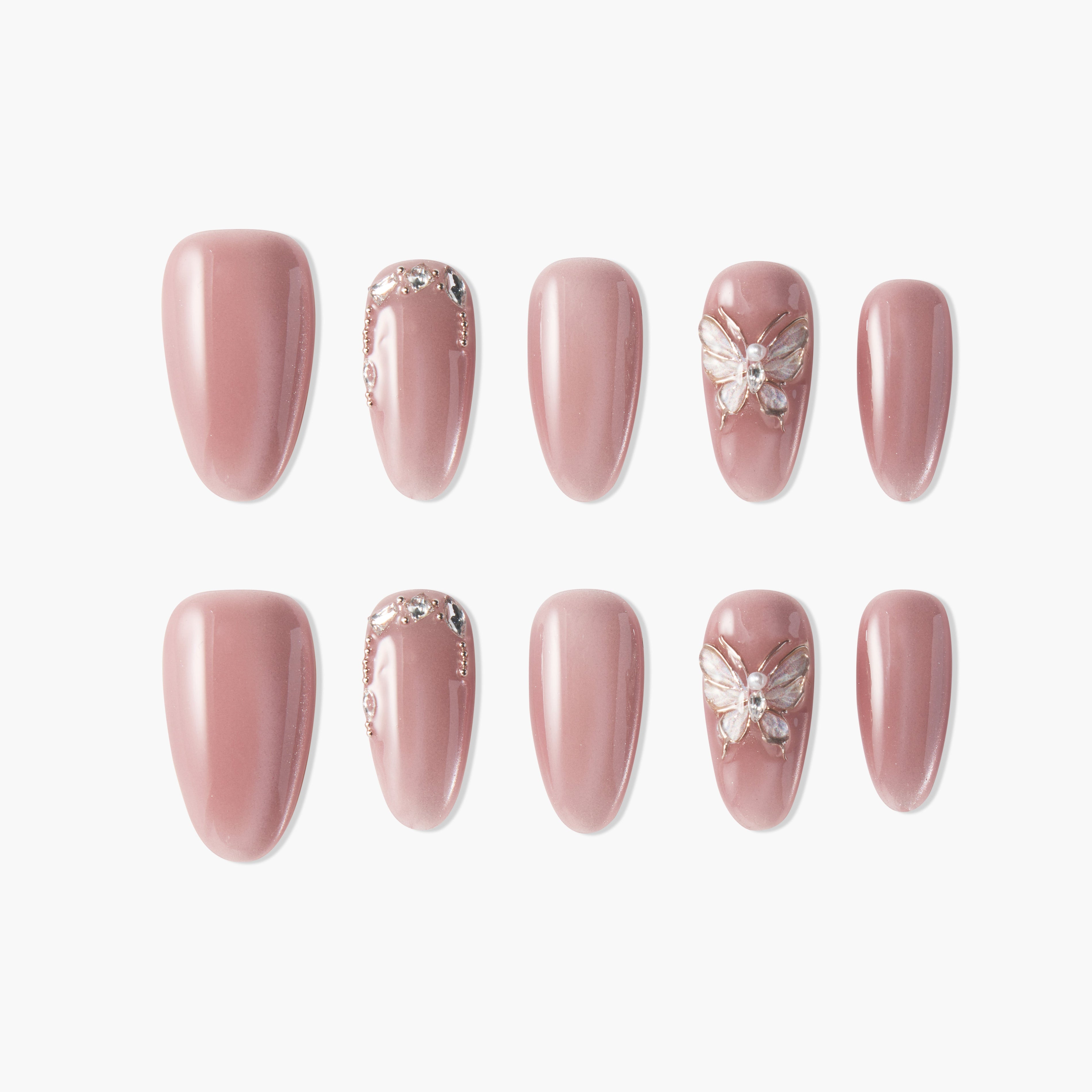 Sweet Butterfly (Almond) Emily's Nail