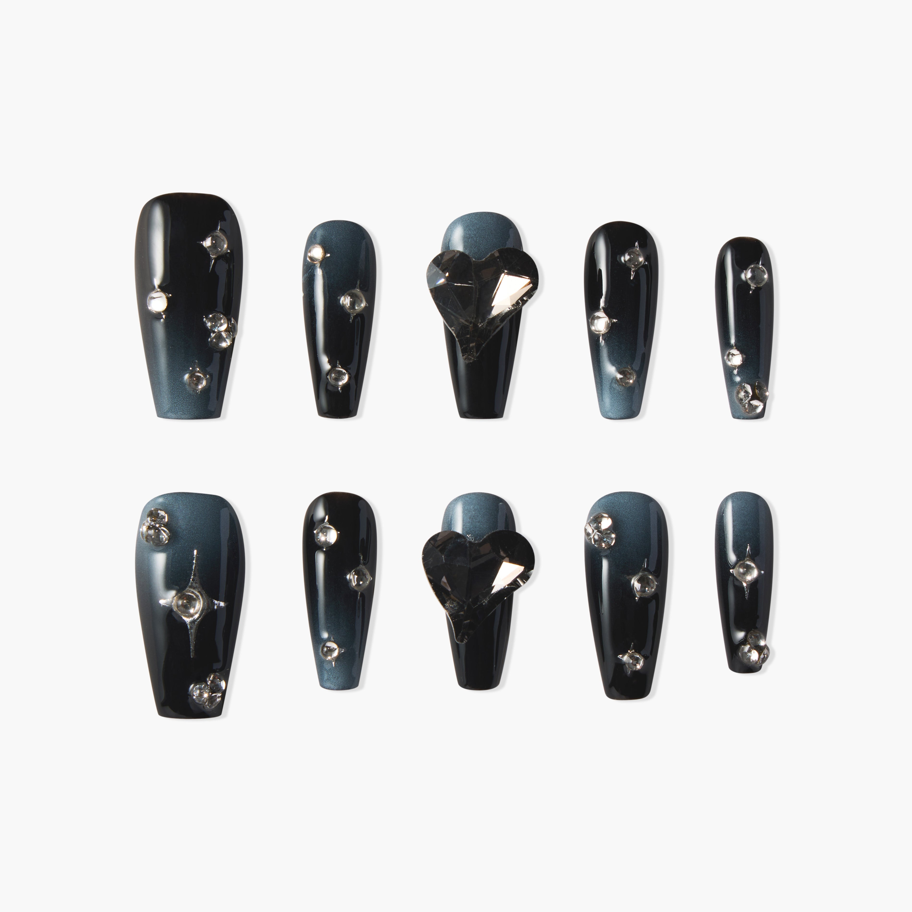 Midnight Starlit Heart Emily's Nail