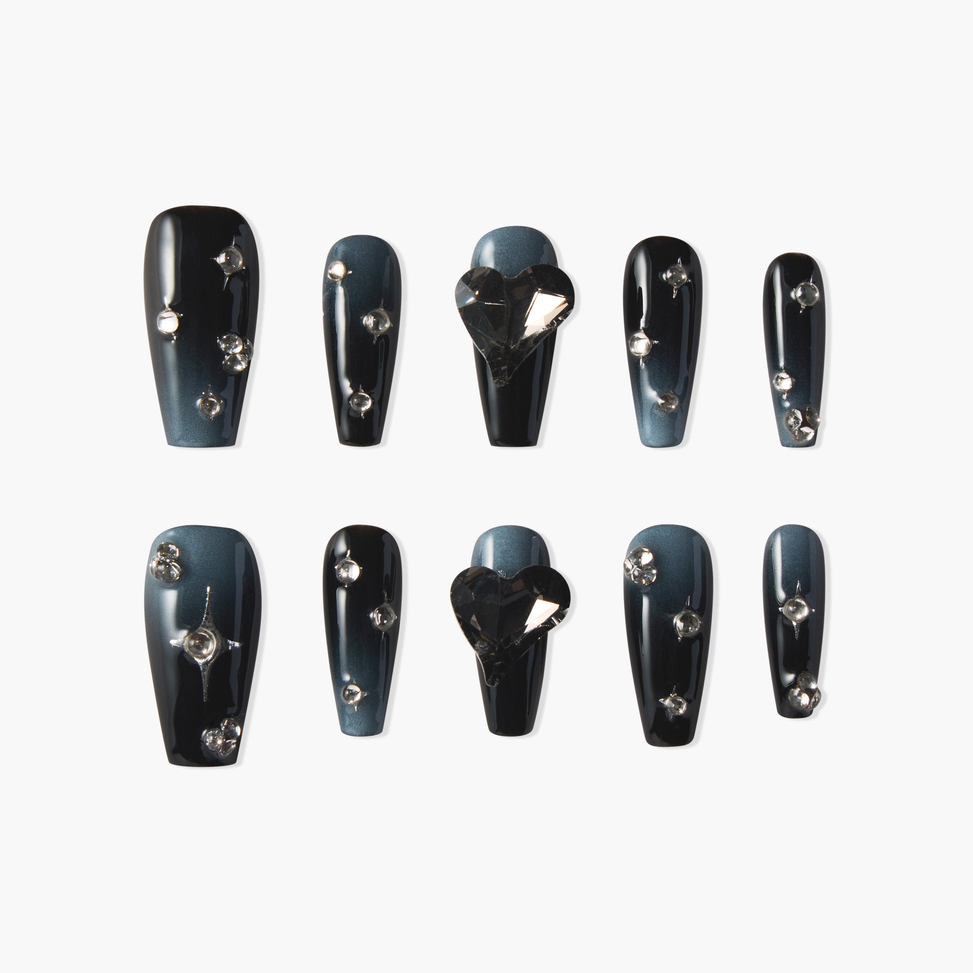 Midnight Starlit Heart Emily's Nail