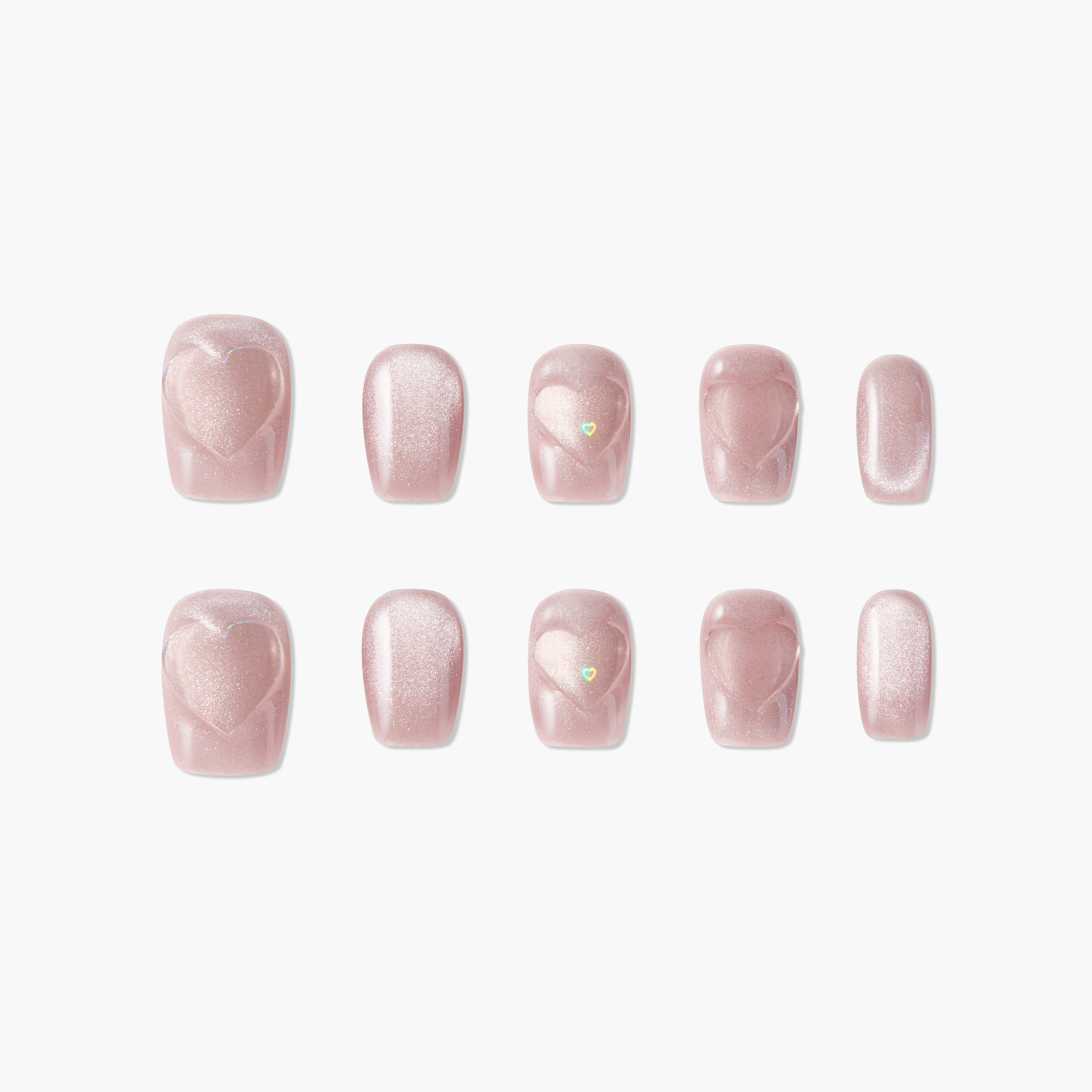 Golden Heart Glow (Square) Emily's Nail