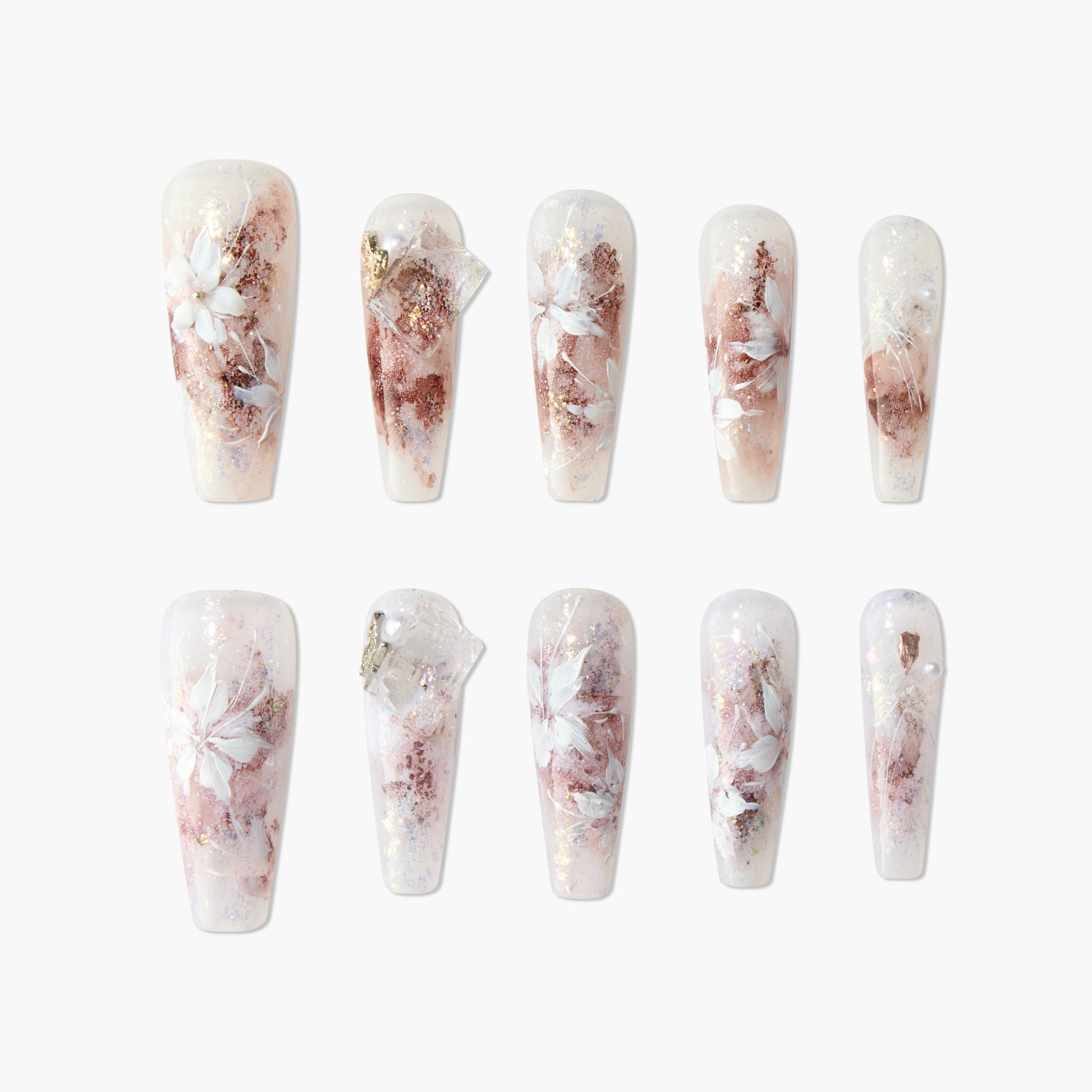 Amber Floral Elegance Emily's Nail