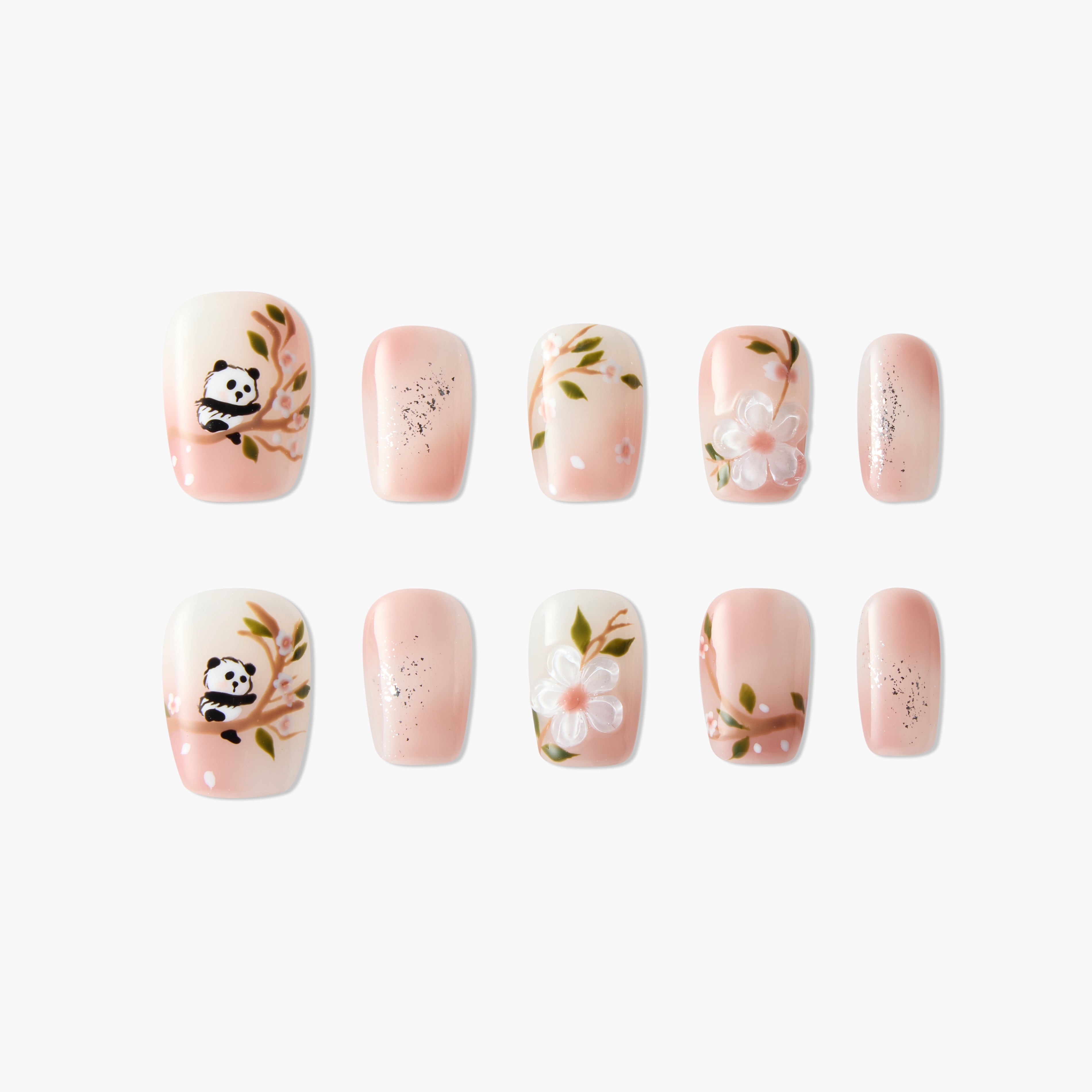 Panda Blossom Nagelkunstontwerp | Schattige Elegante Manicure – Emily's Nail, image size:3800x3800