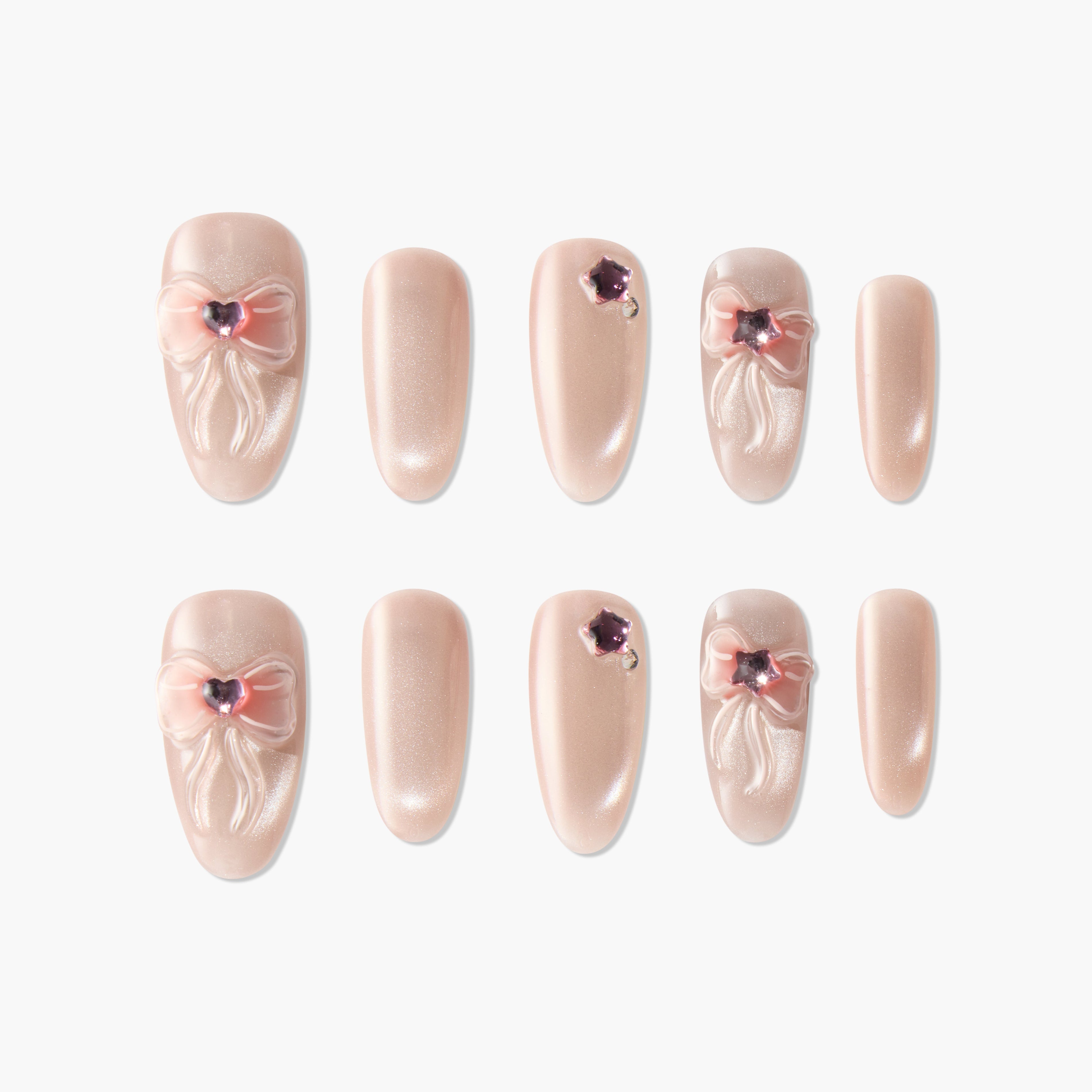 Elegant Bow (Almond) Emily's Nail