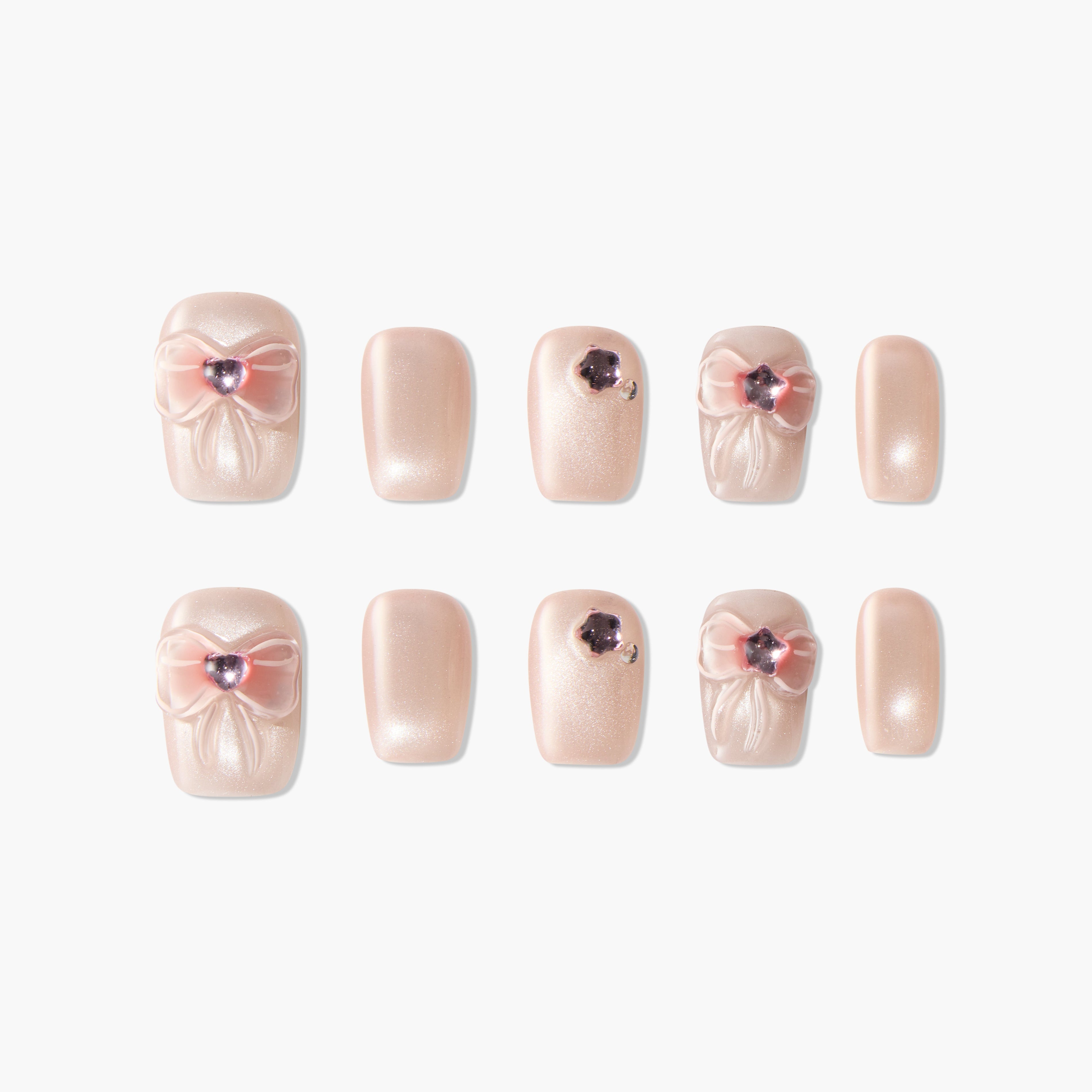 Elegant Bow (Square) Emily's Nail