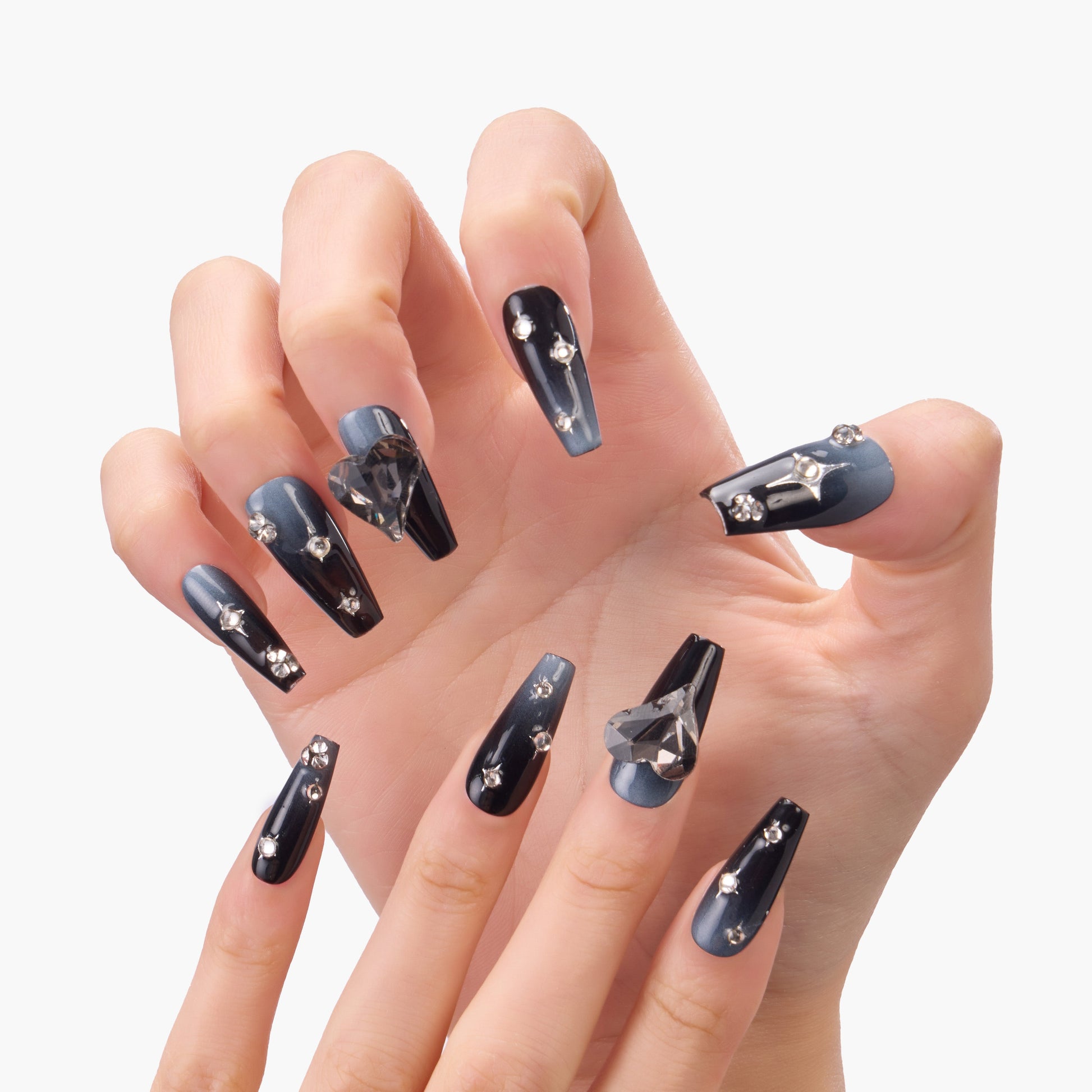 Midnight Starlit Heart Emily's Nail