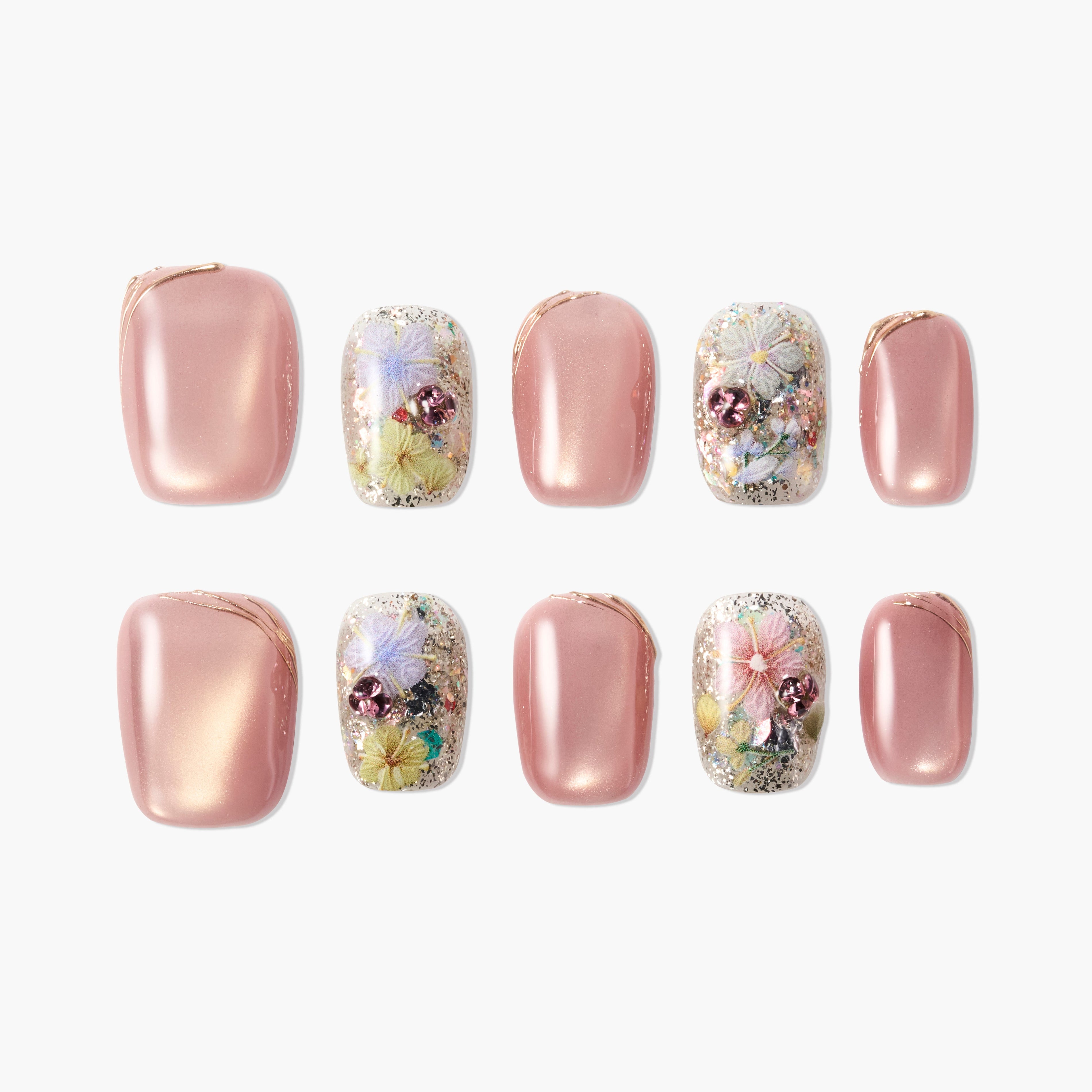 Floral Whisper Glitz (Square) Emily’s Nail