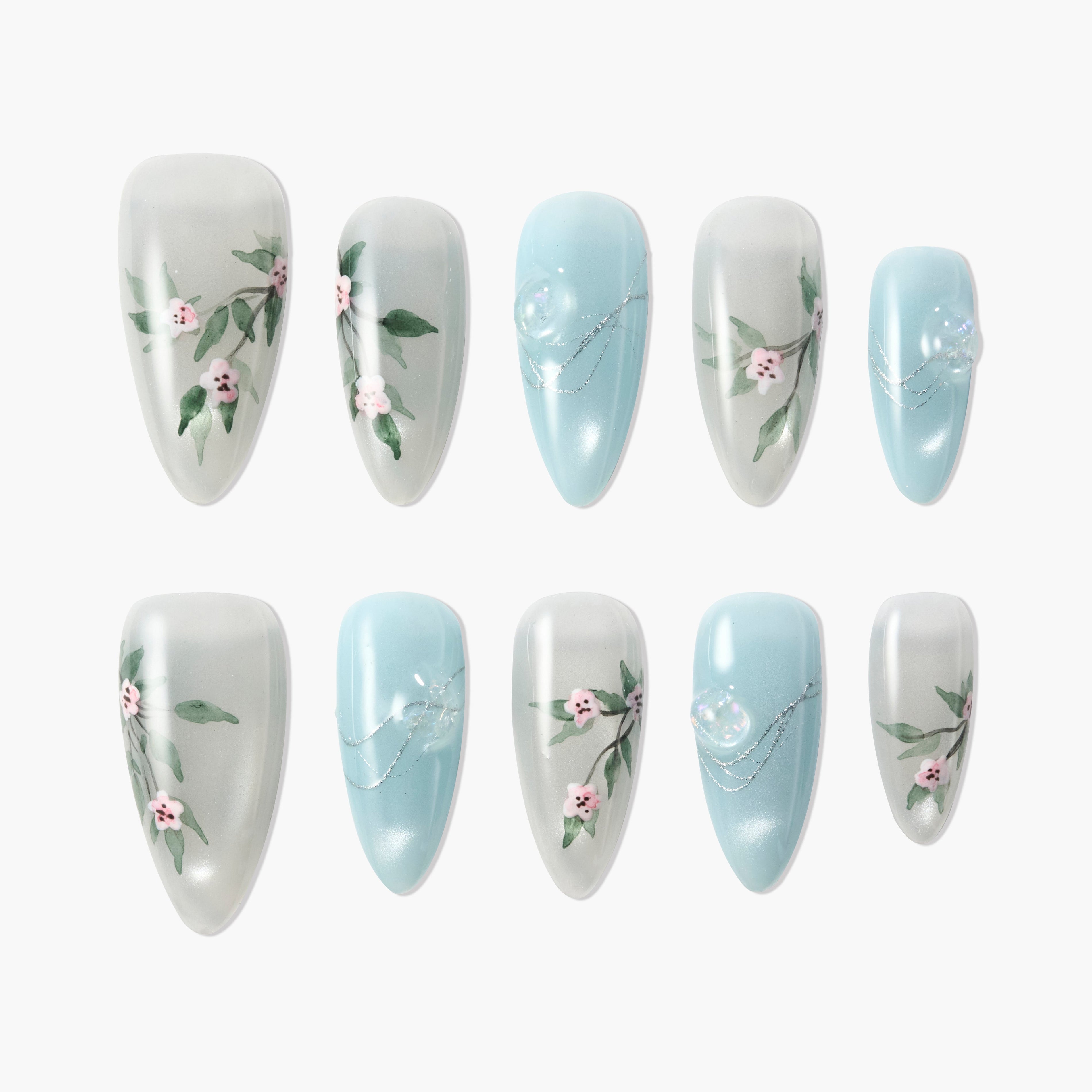 Pastel Garden Breeze (Almond) Emily’s Nail