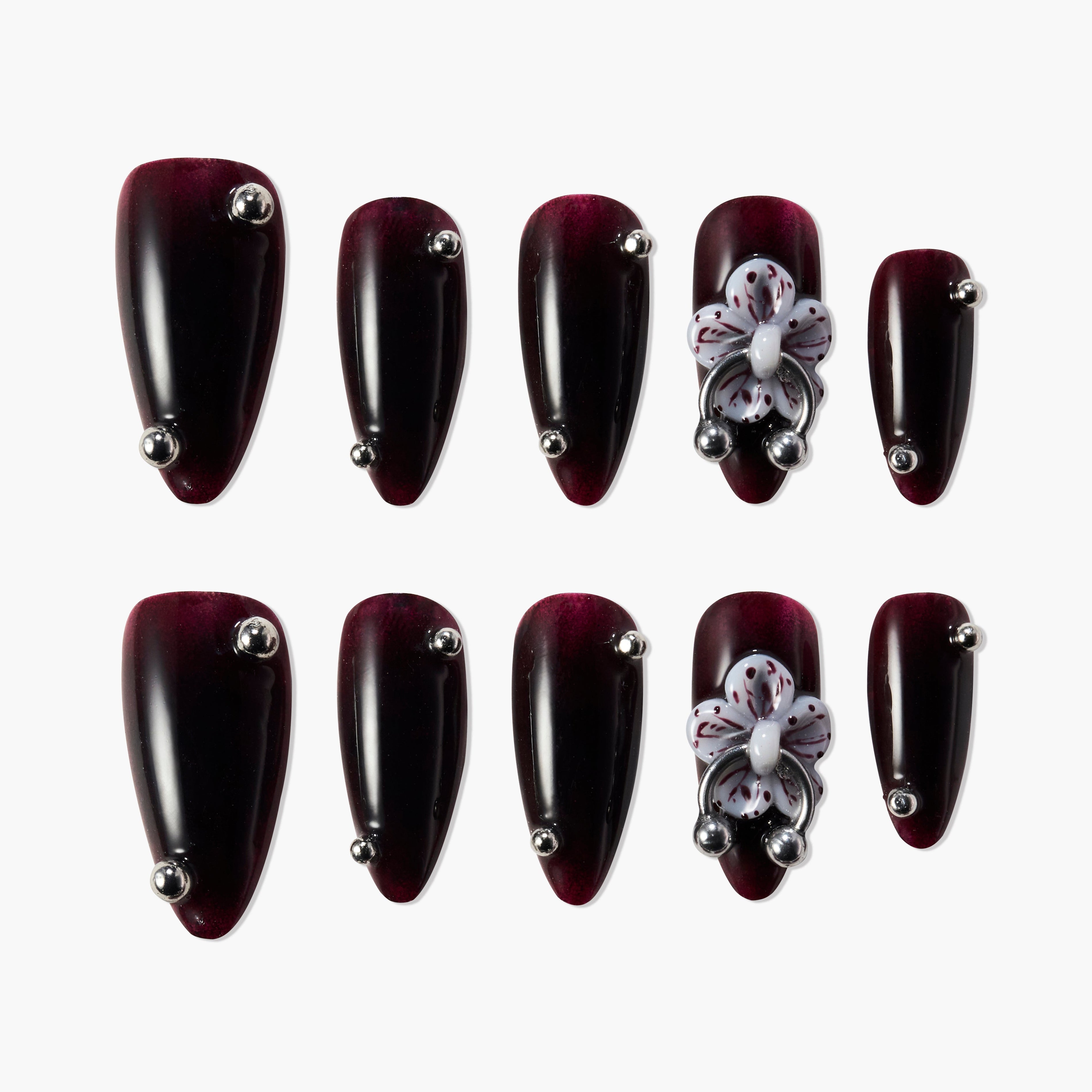 Black Sakura Bloom (Almond) Emily’s Nail