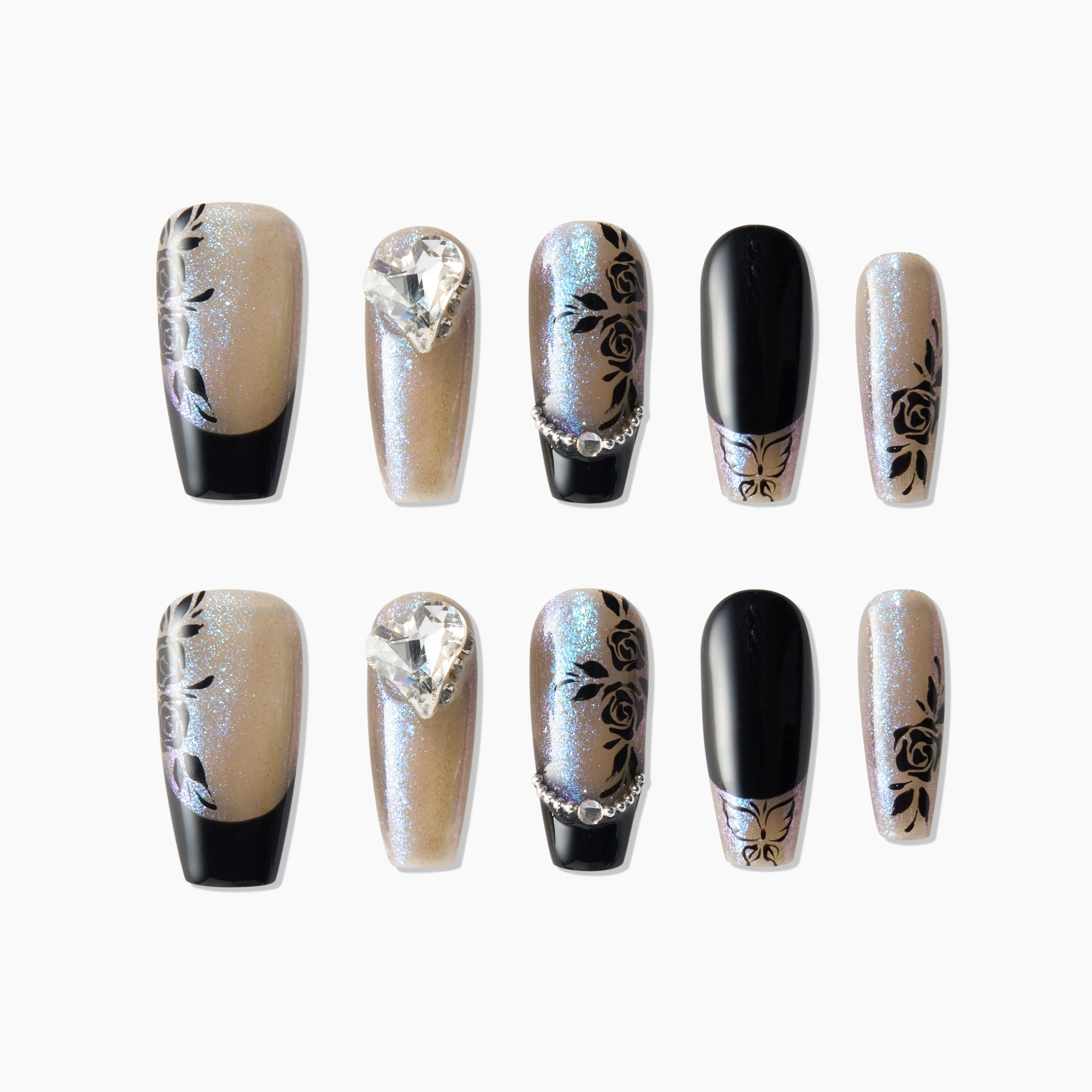 Black Gold Roses Emily's Nail