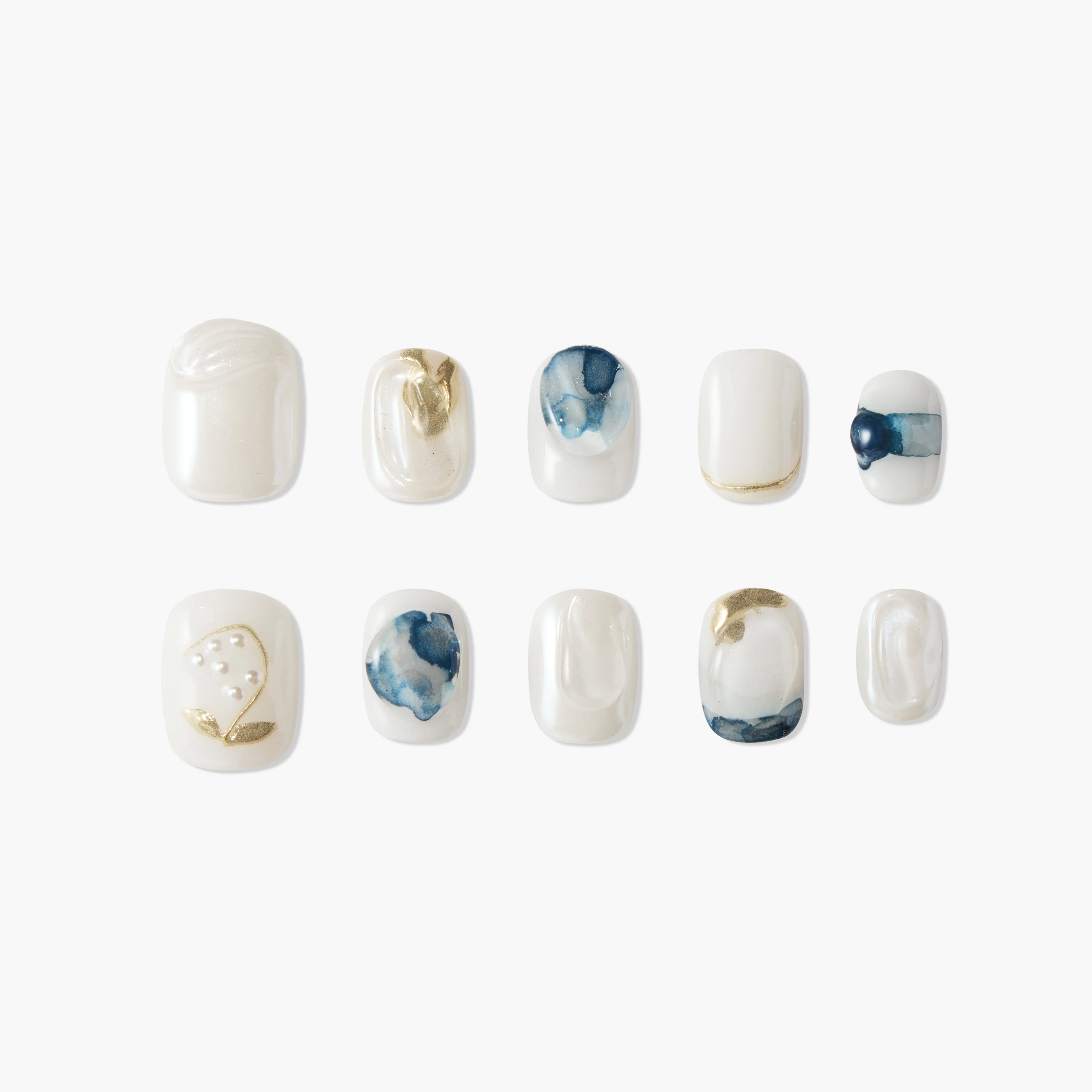 Blue Gold Serenity Emily's Nail