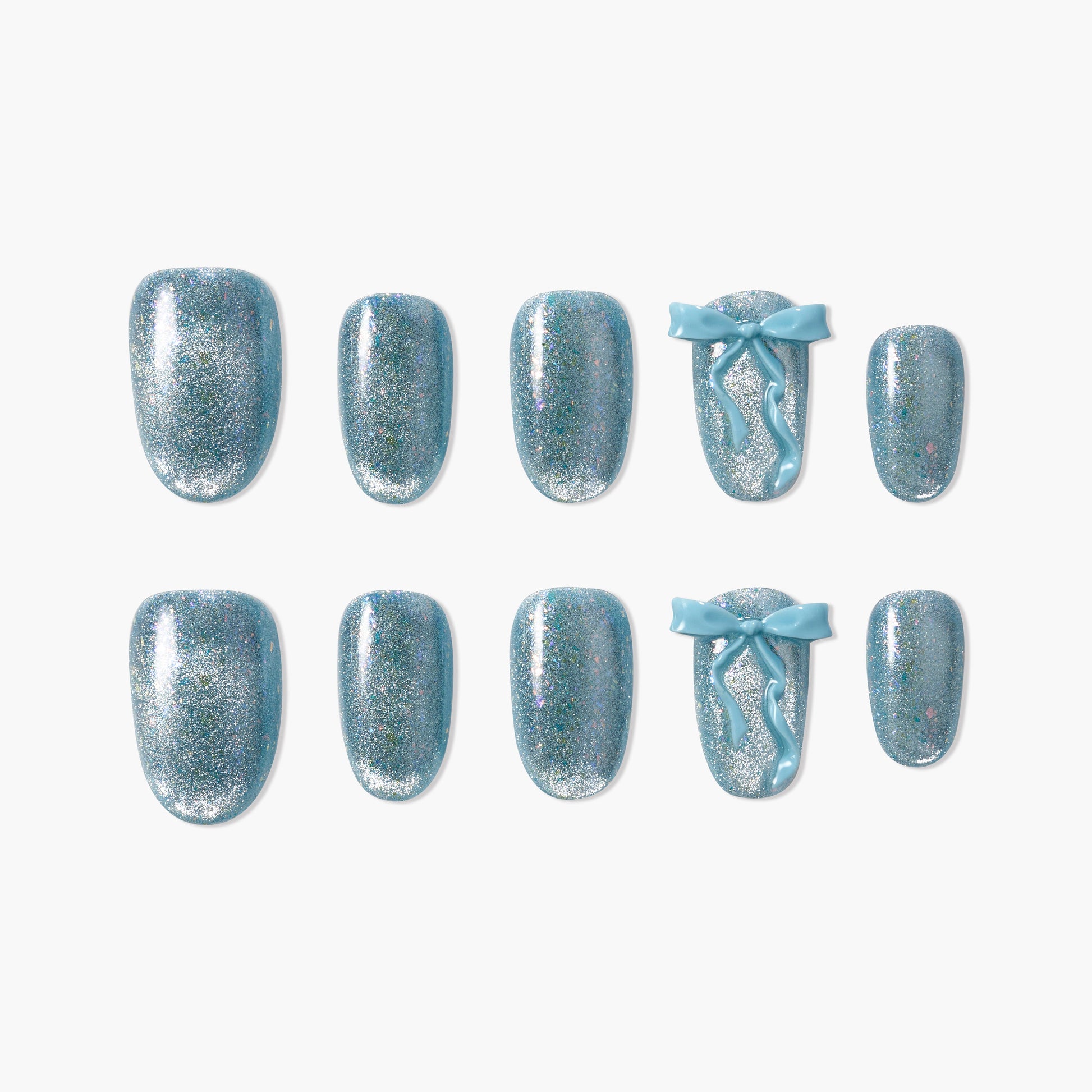 Blue Ribbon Sparkle Emily’s Nail