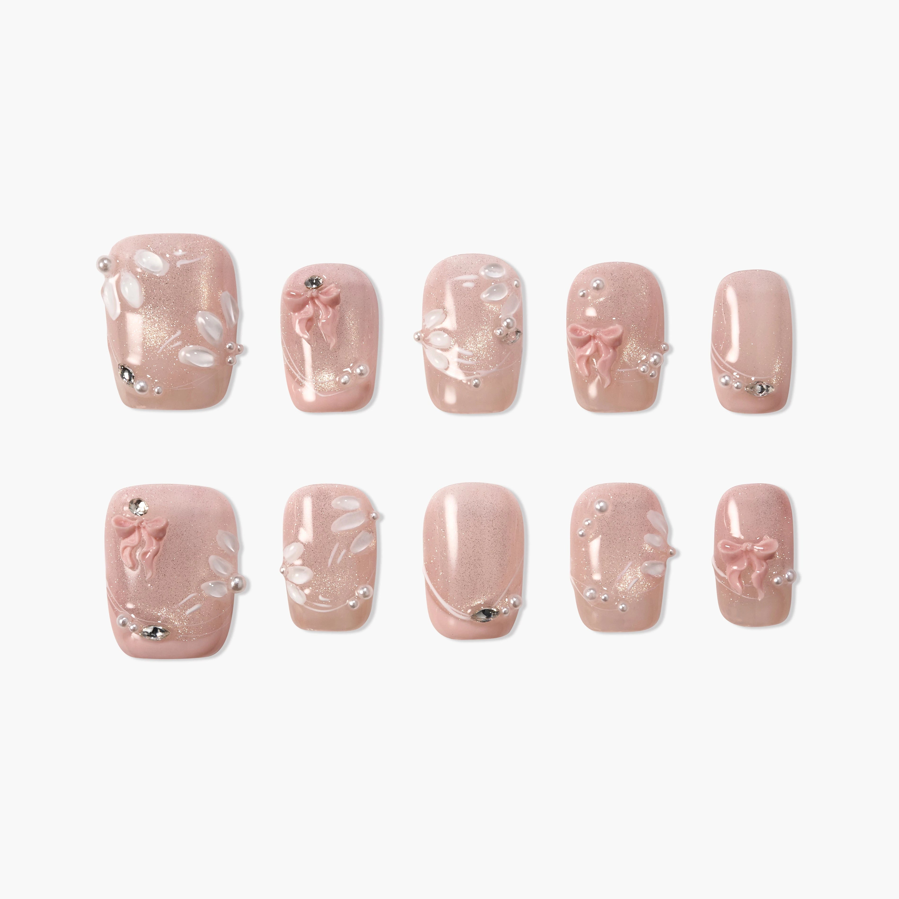 Blush Pearl Blossom (Square) Emily’s Nail