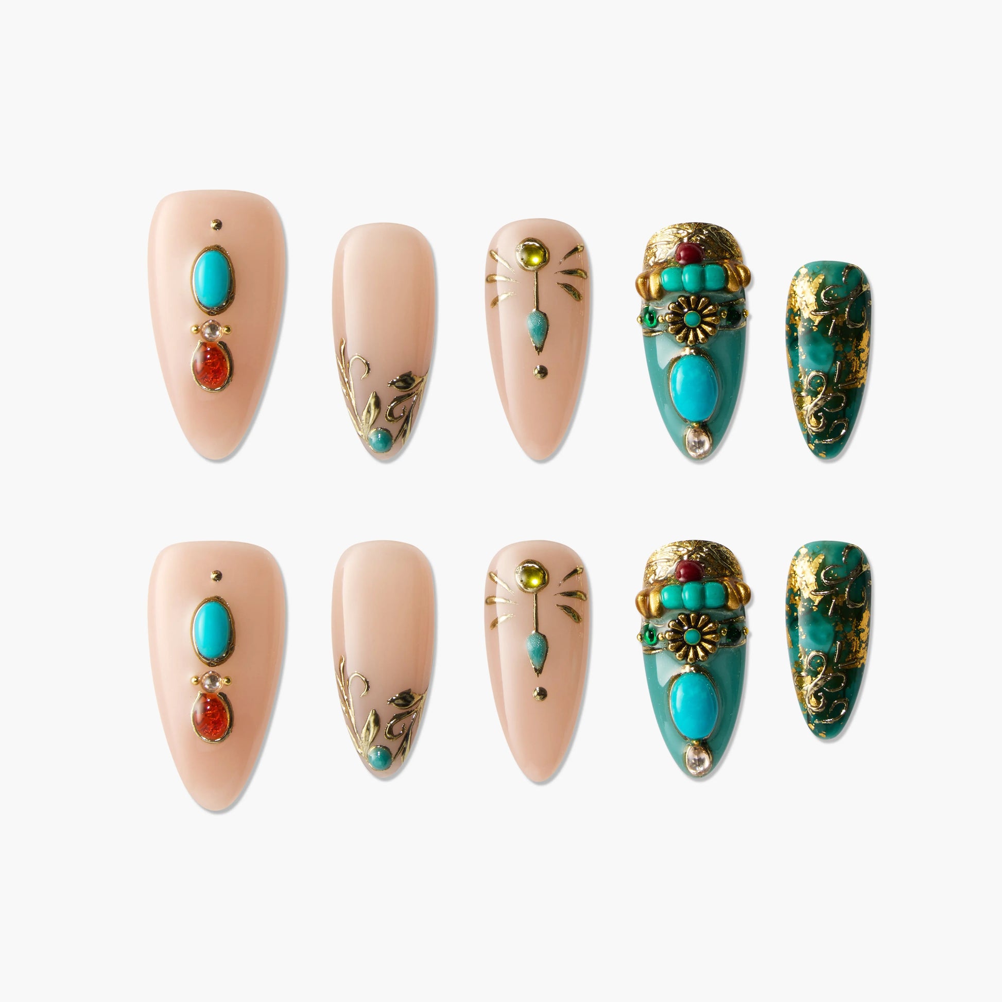 Bohemian Turquoise Glam Emily's Nail