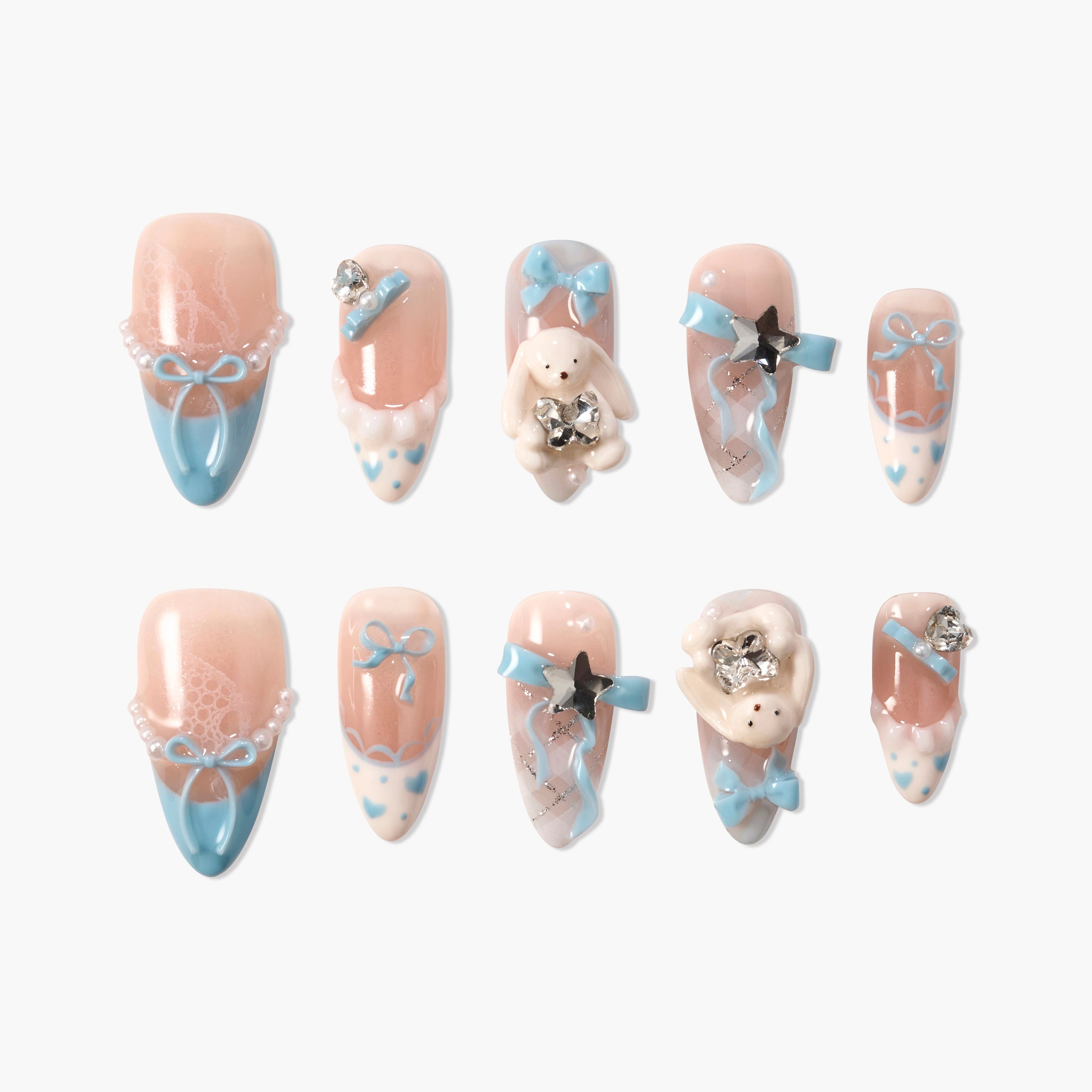 Bunny Ballet Dream (Almond) Emily's Nail