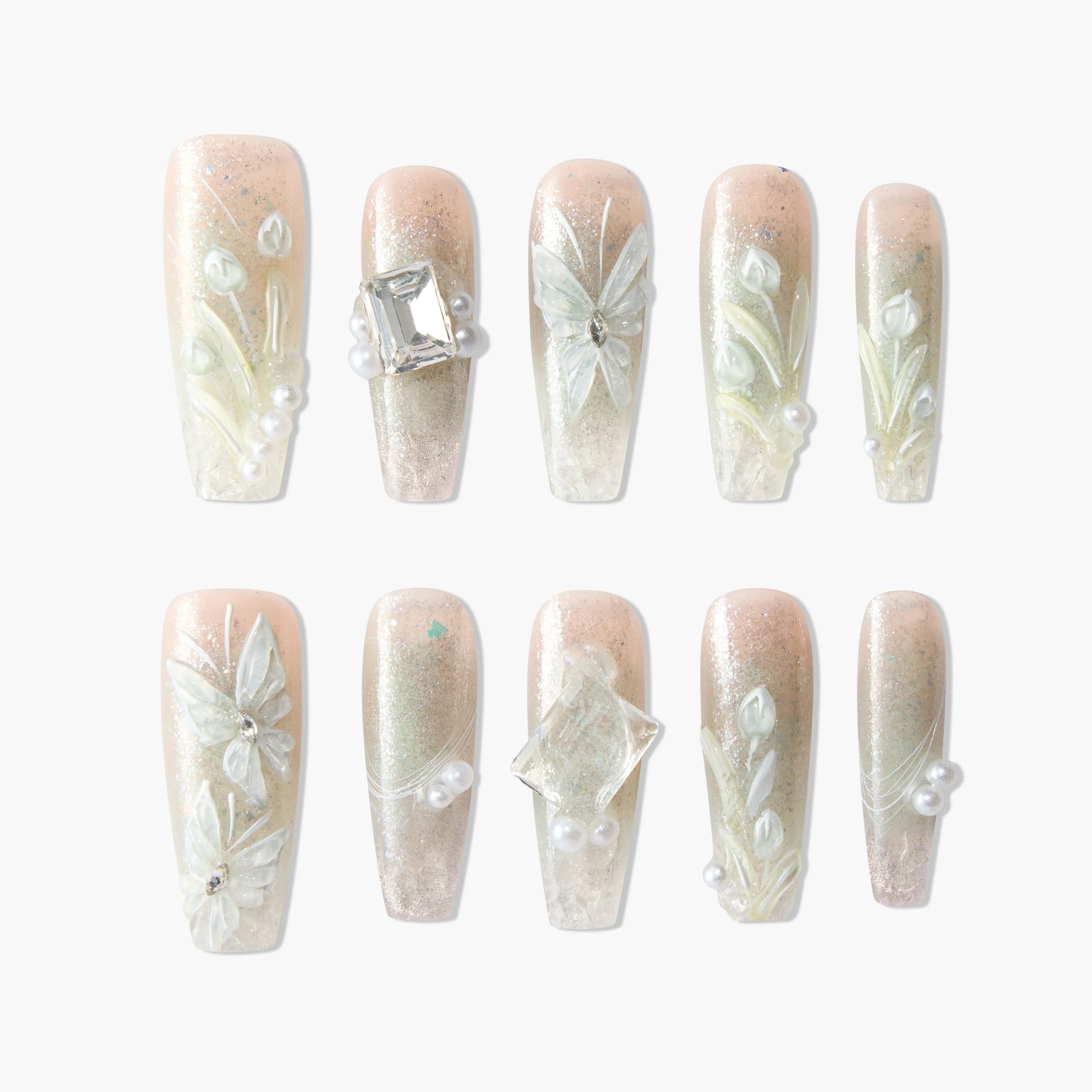 Butterfly Dew (Long Coffin) Emily's Nail