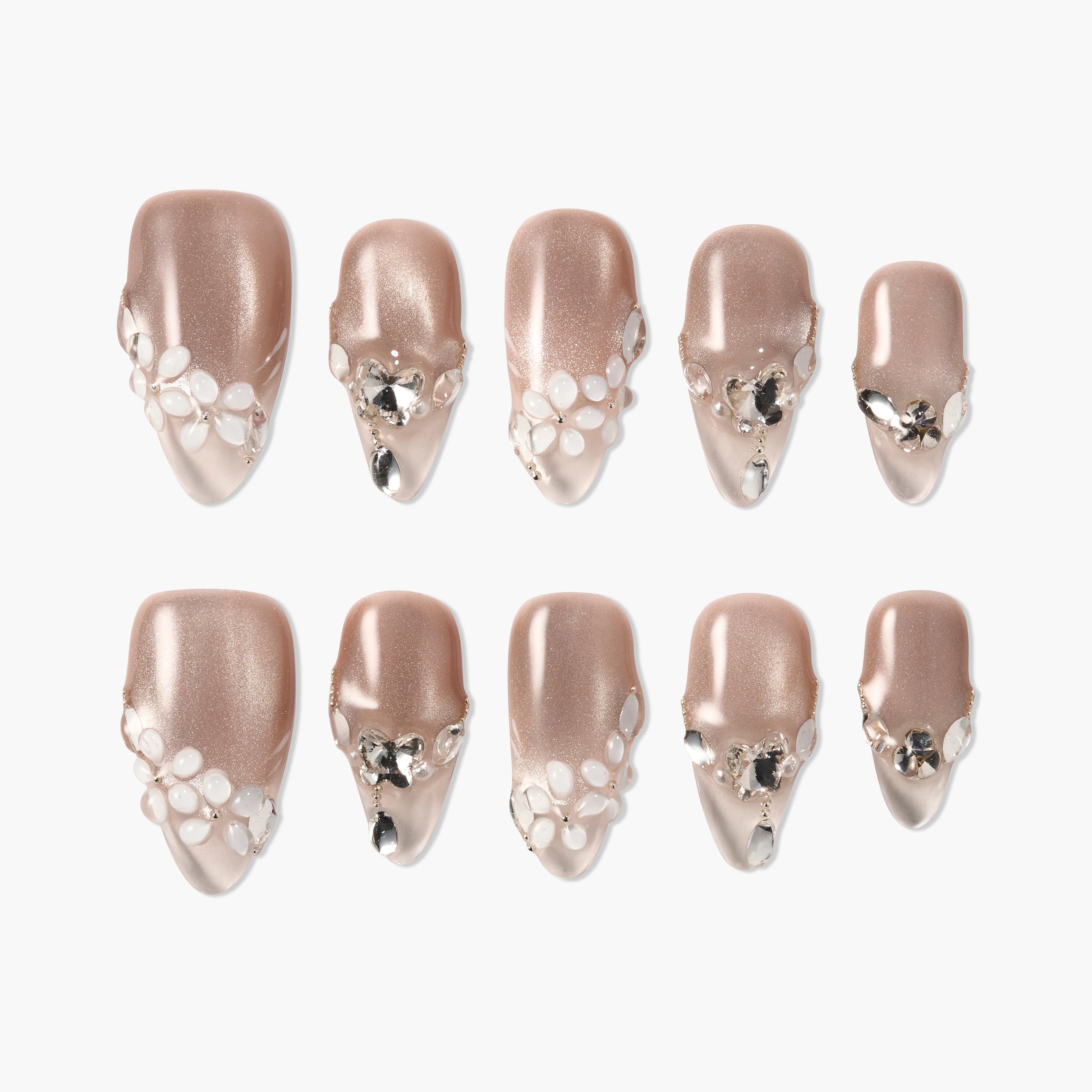 Champagne Crystal Bloom Emily’s Nail