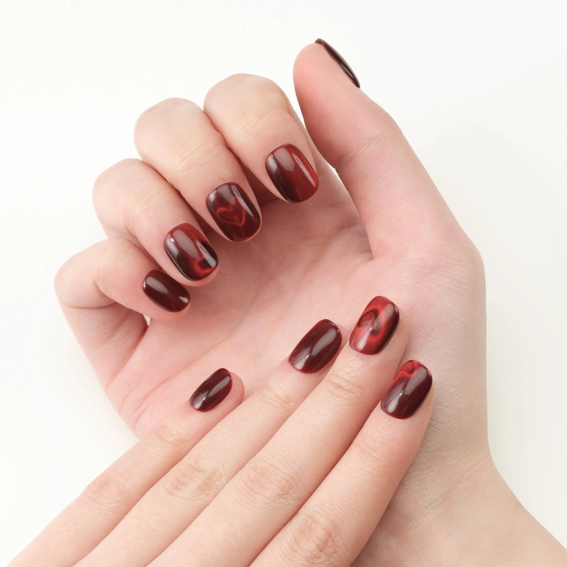 Crimson Glow Heart Emily's Nail