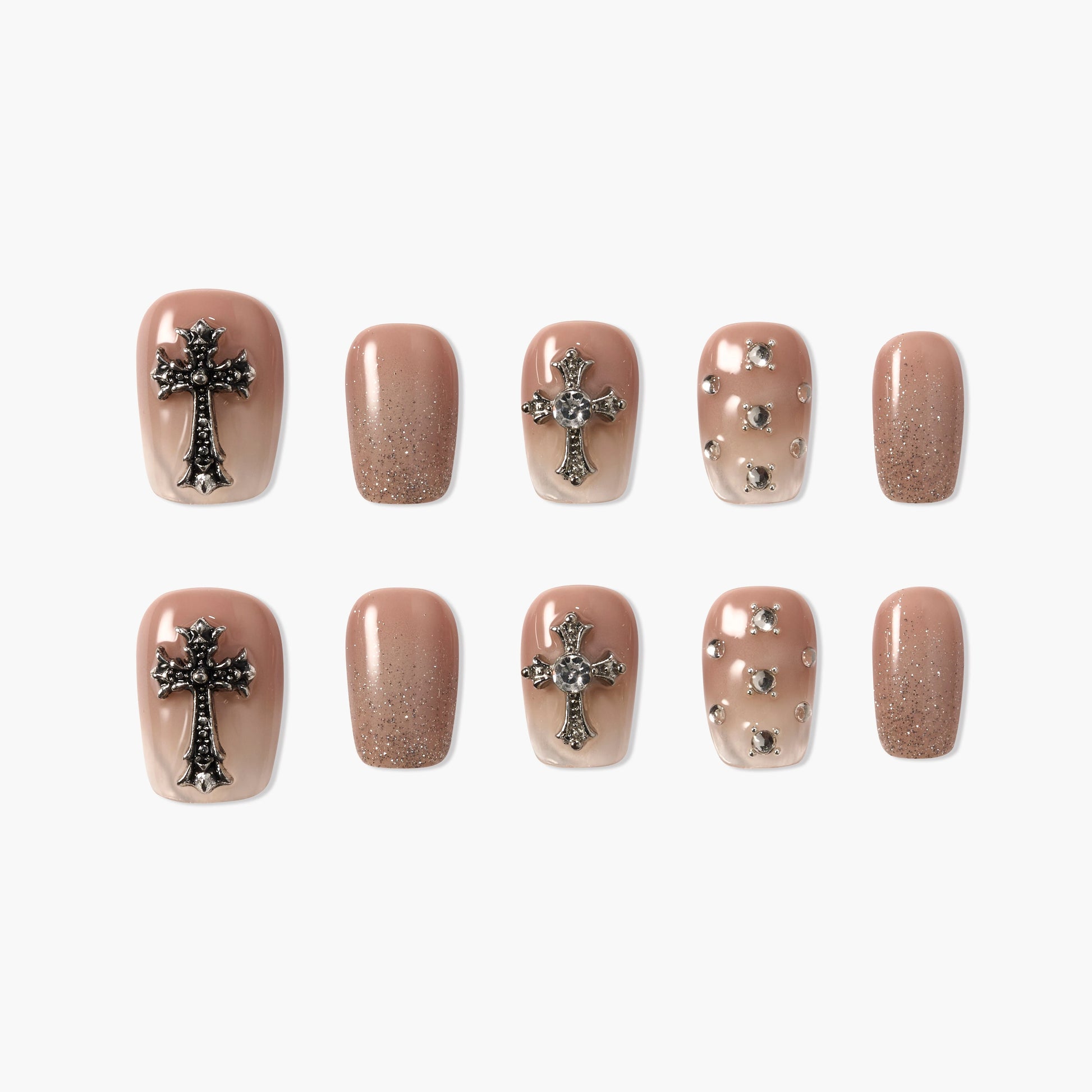 Crossed Taupe Grace (Square) Emily’s Nail