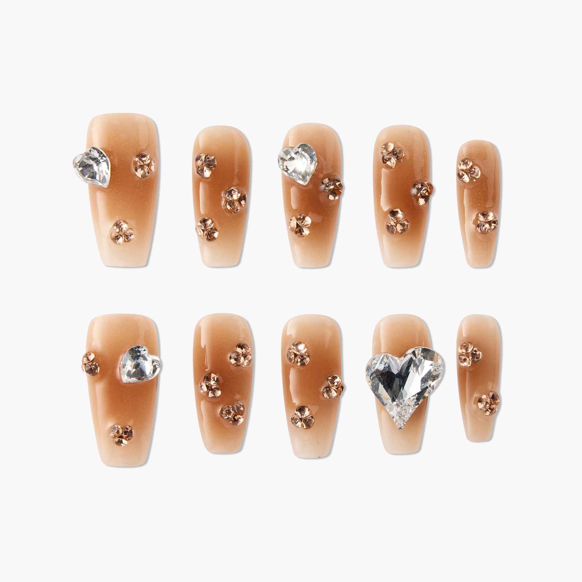 Crystal Bronze Elegance (Coffin) Emily's Nail