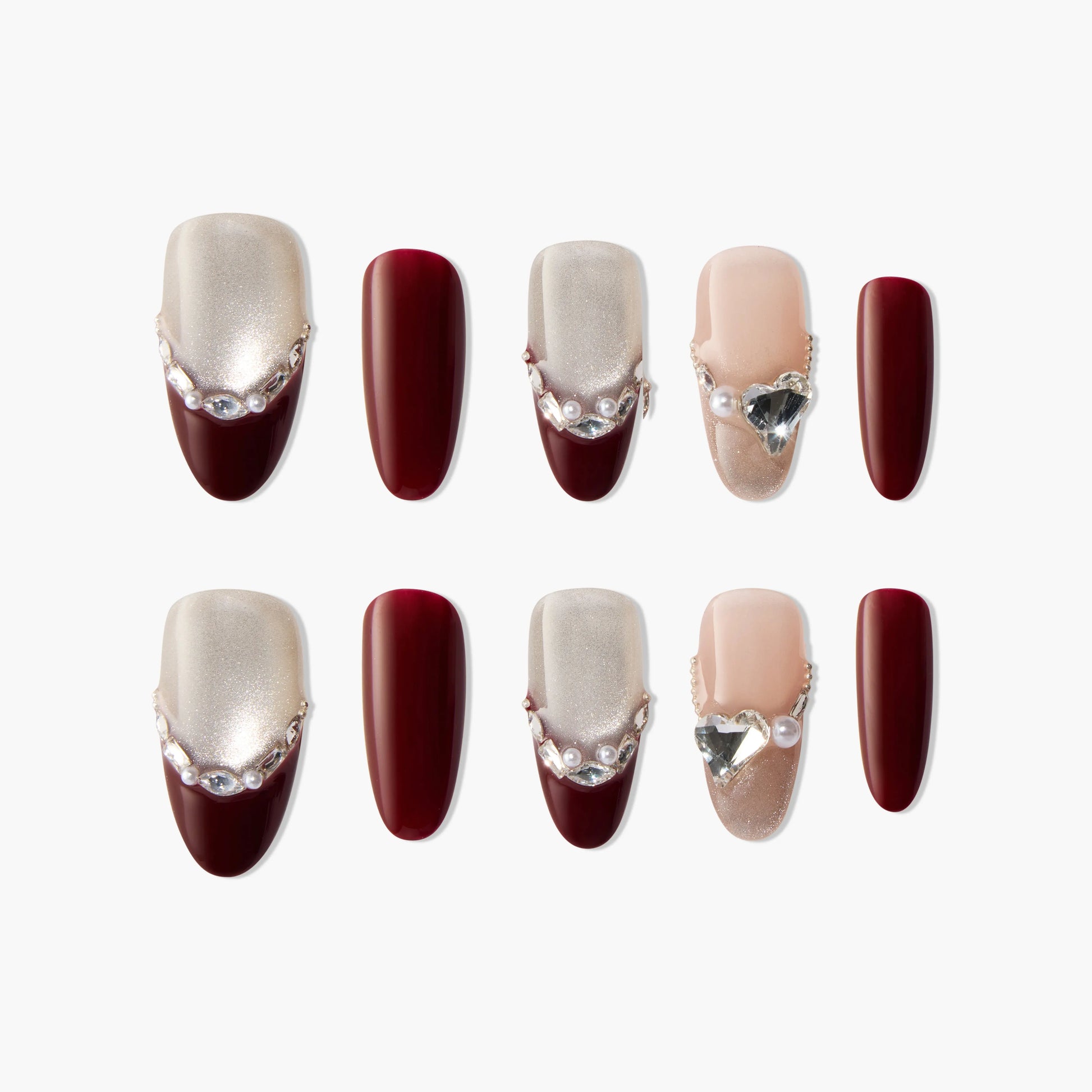 Crystal Heart Pearl (Almond) Emily's Nail