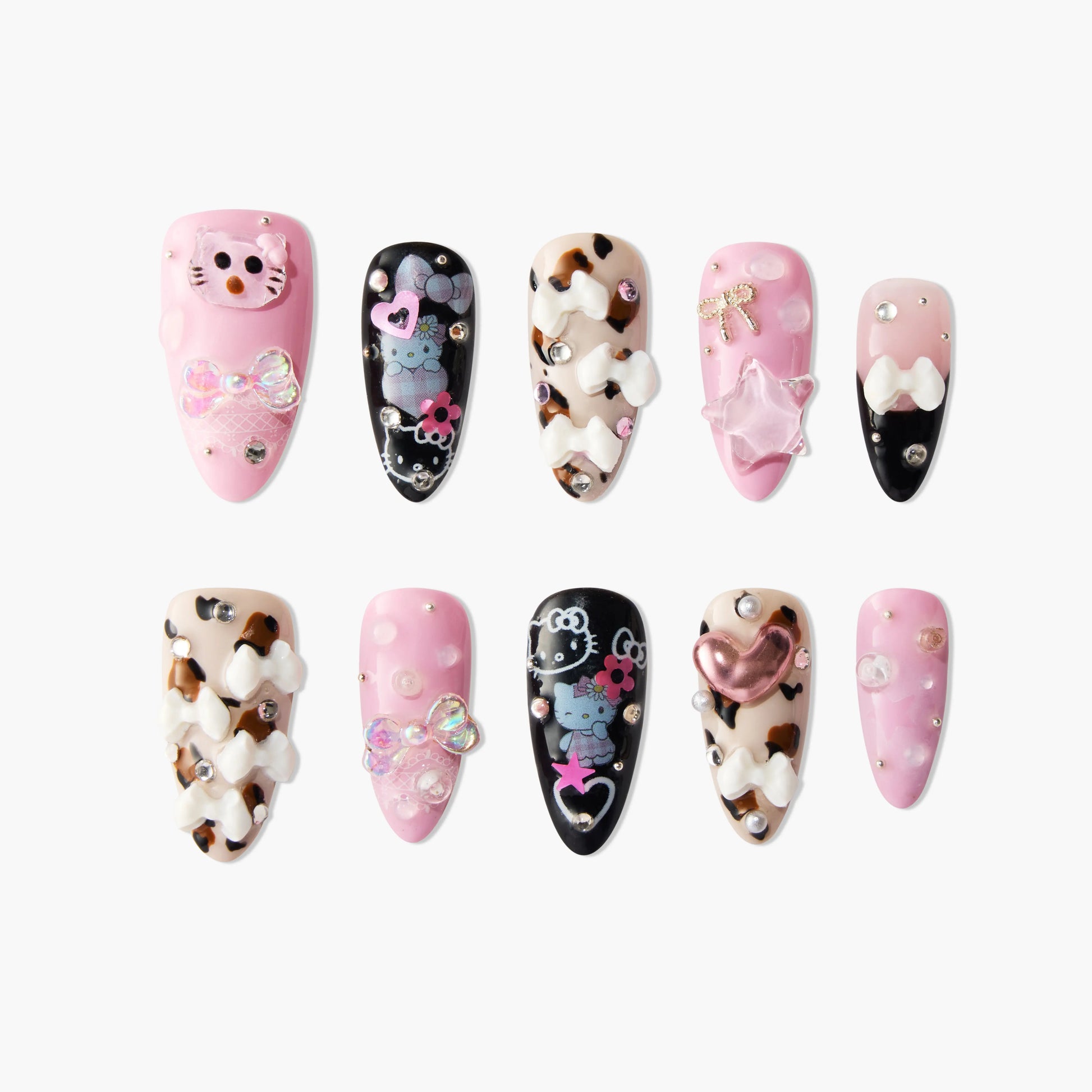 Cute Pink Kitty Emily's Nail