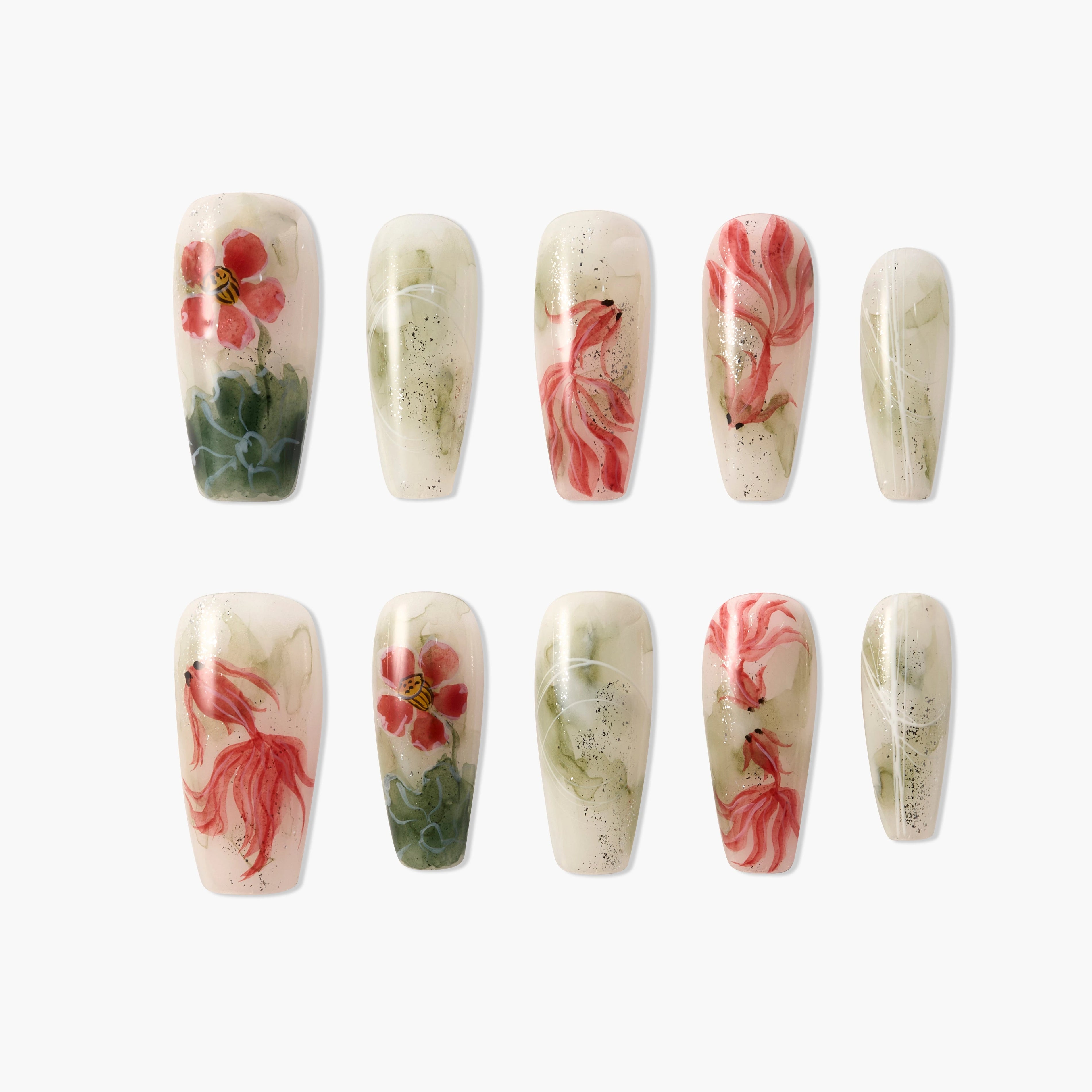 Dancing Koi Blossom Emily's Nail