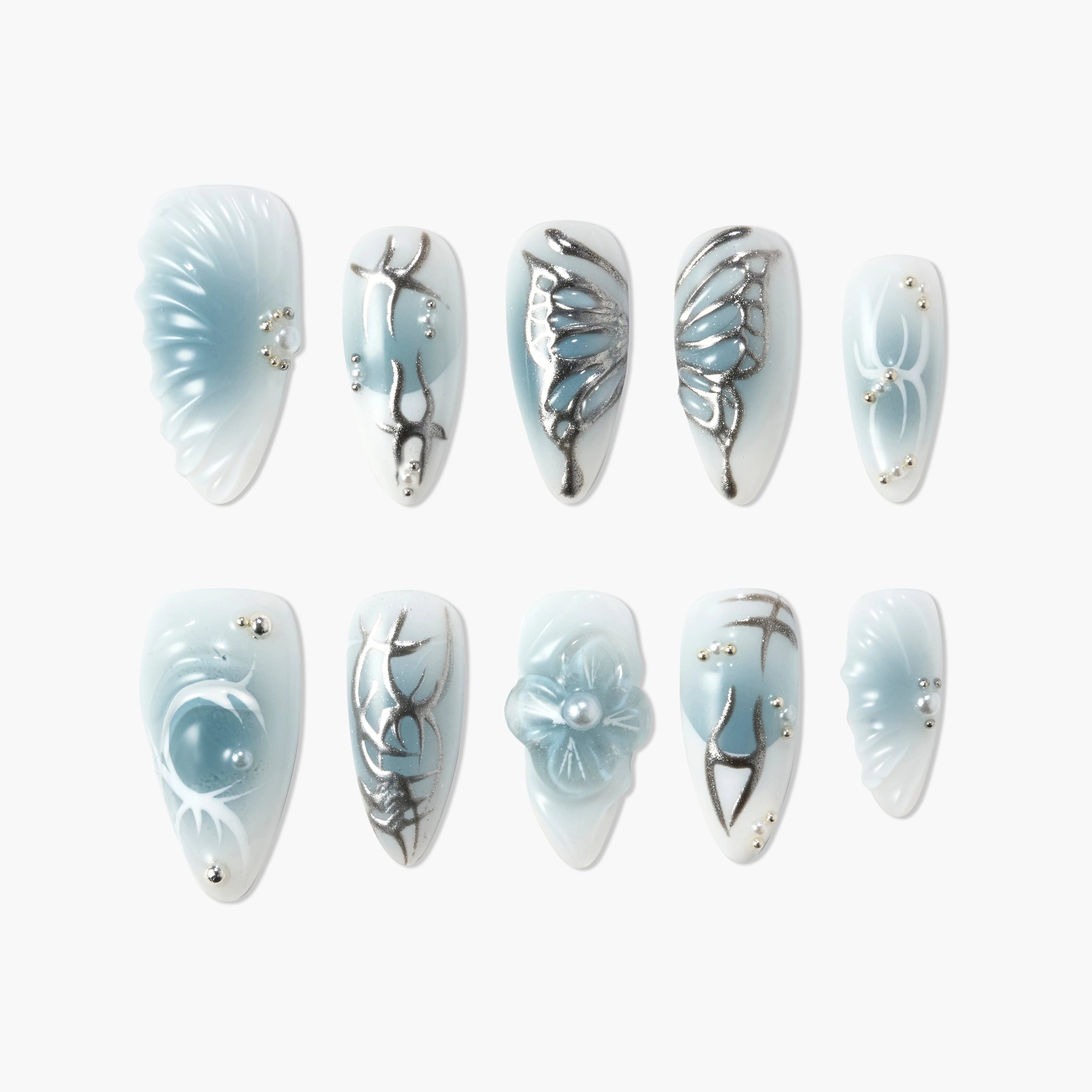 Dancing Wings (Almond) Emily's Nail