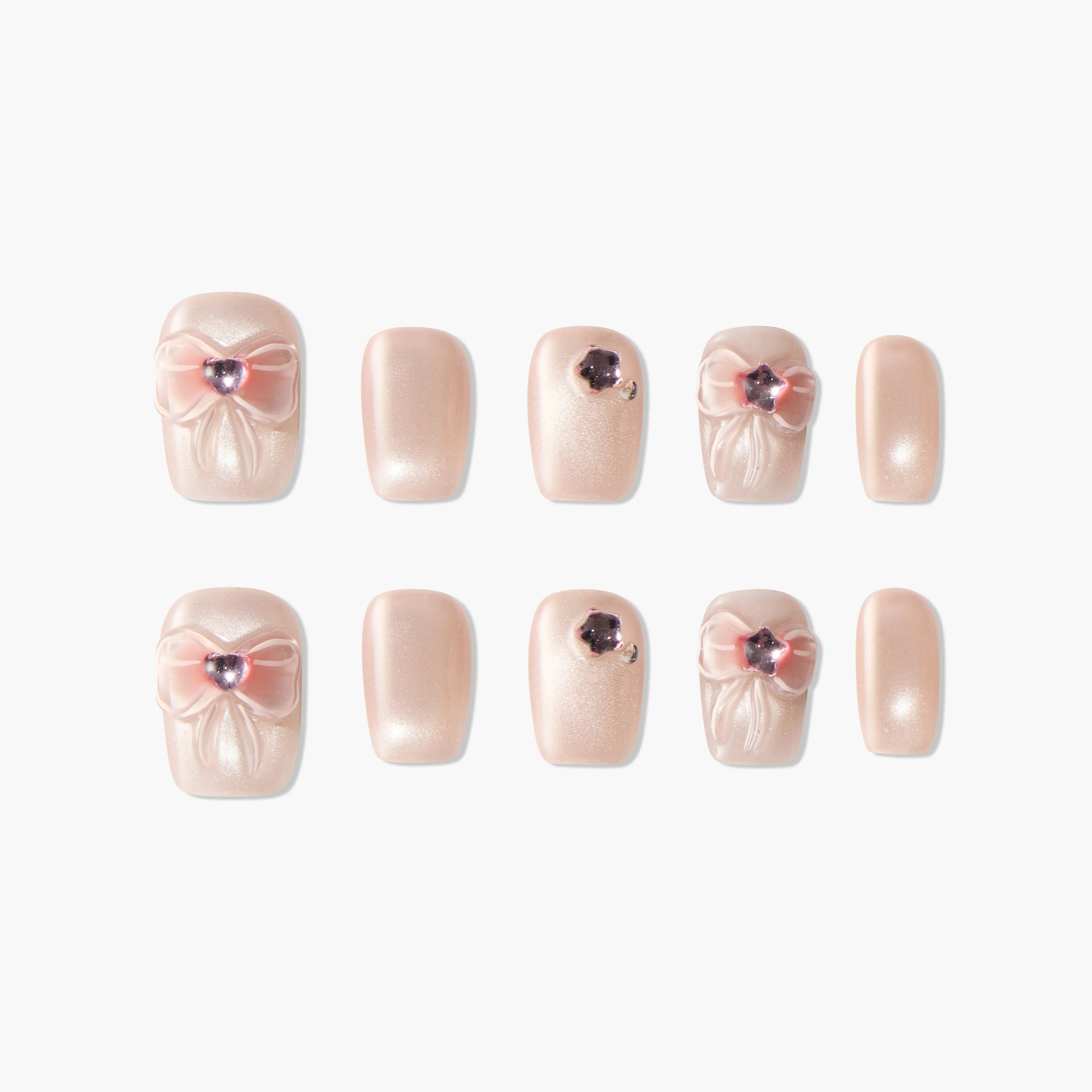 Elegant Bow (Square) Emily's Nail