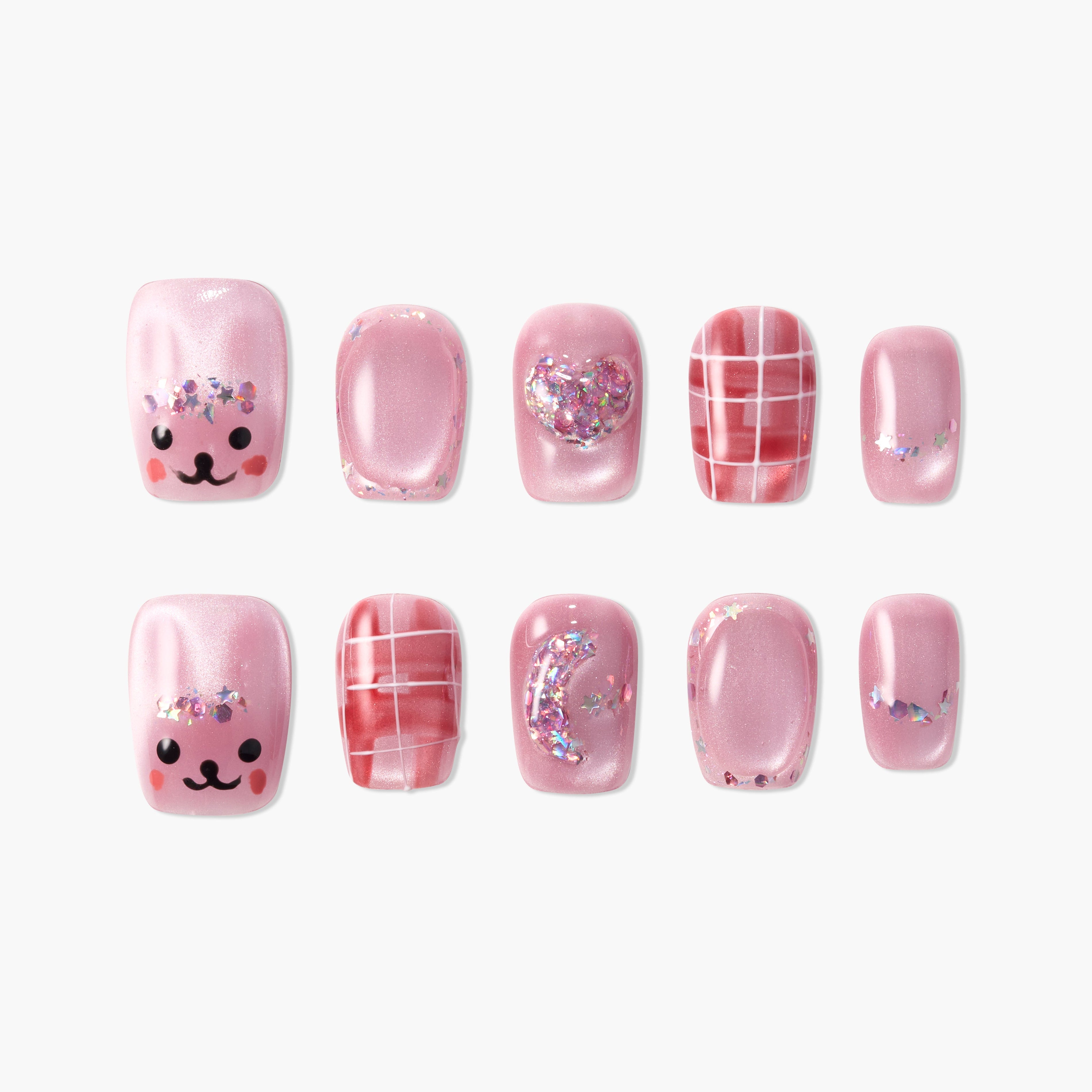 Pink Sparkle Mood (Square) Emily’s Nail