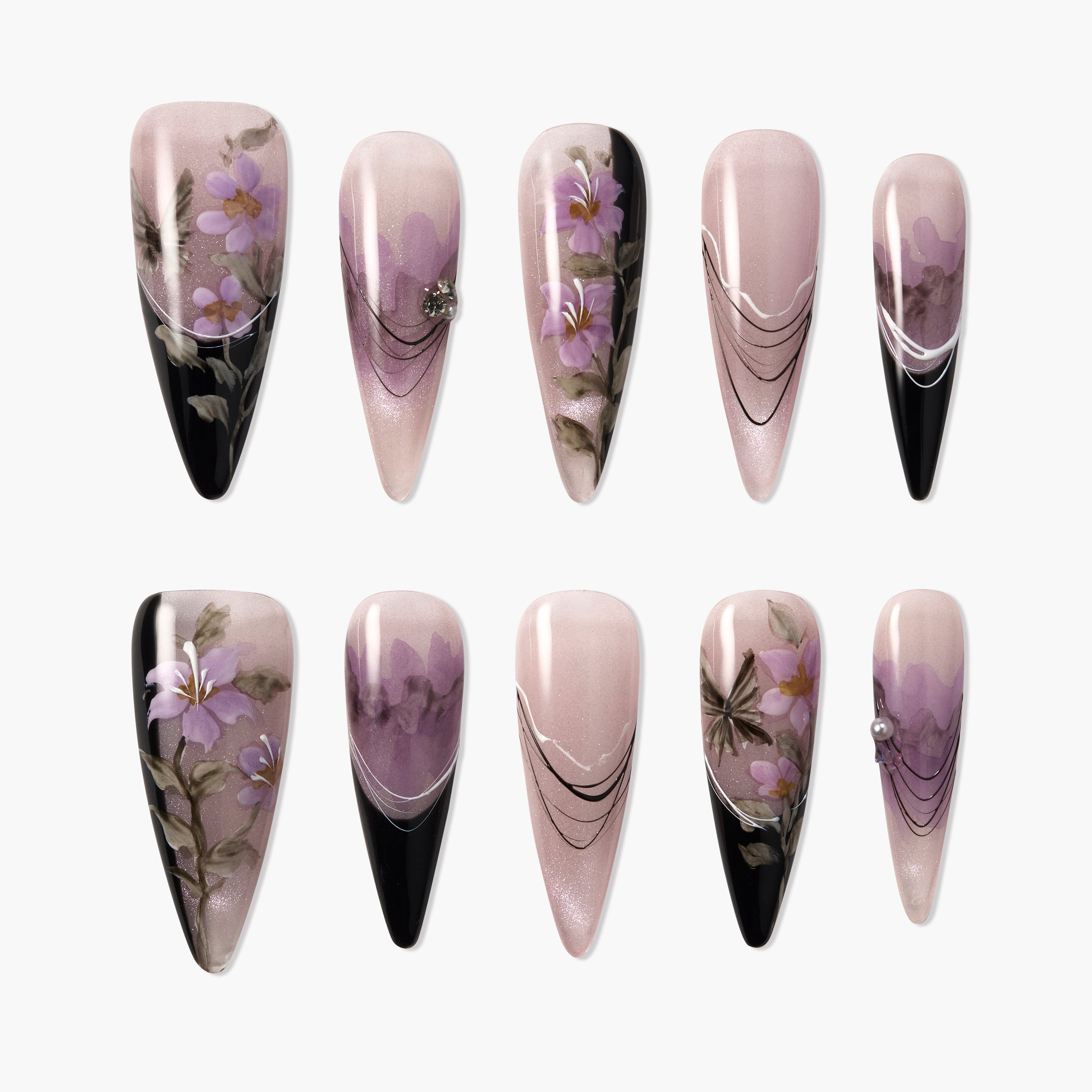 Midnight Violet Bloom Emily's Nail