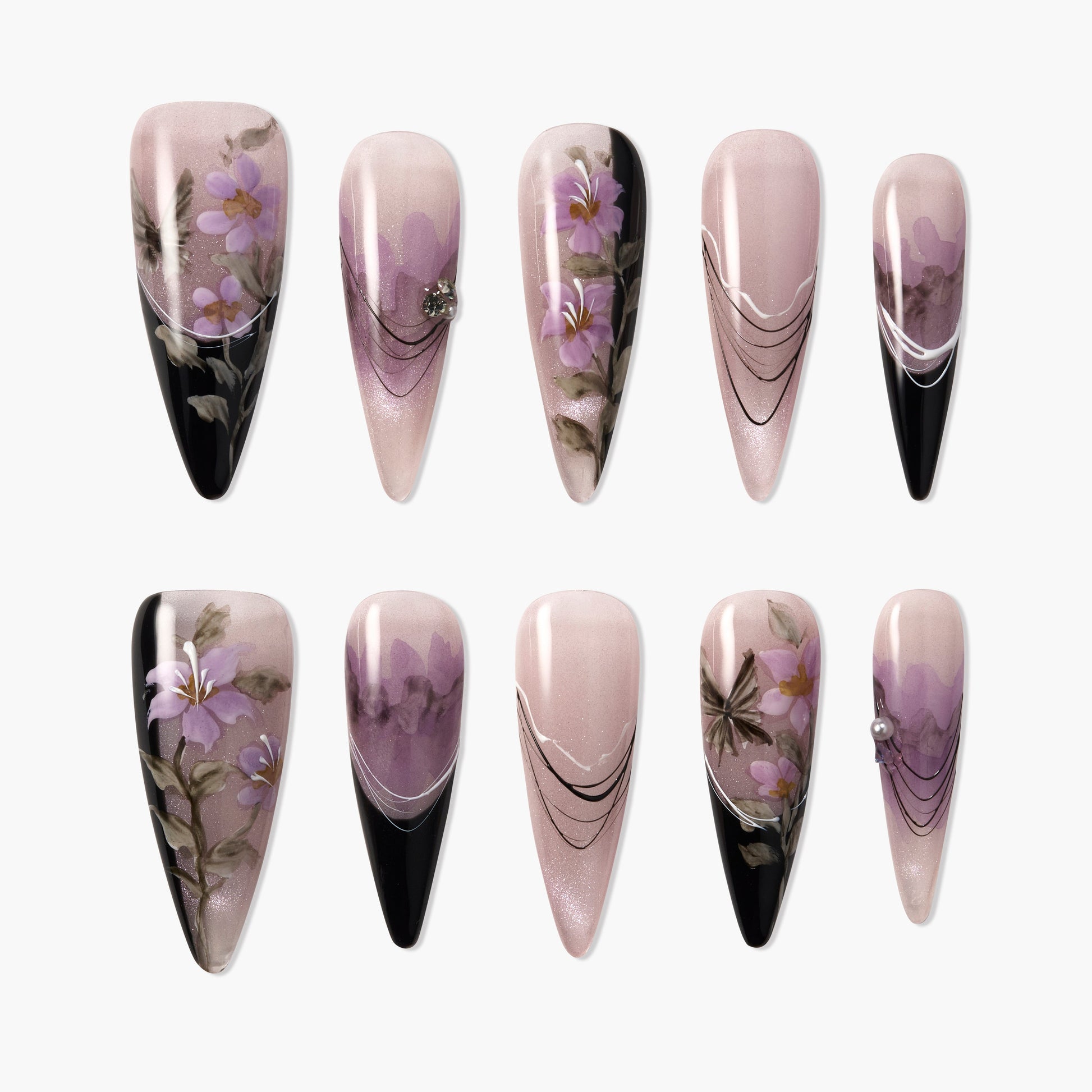 Midnight Violet Bloom Emily's Nail