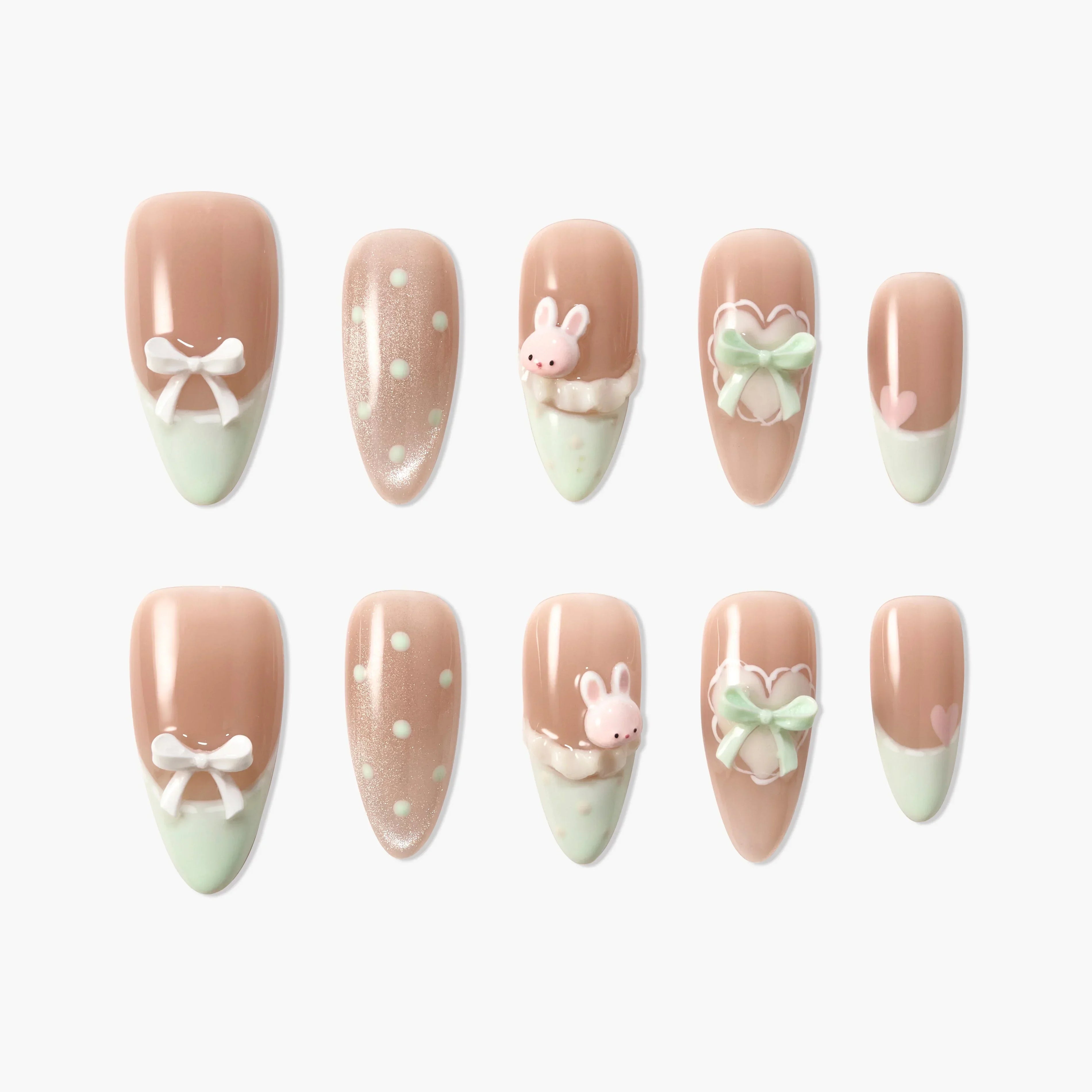 Mint Bunny Ribbon Emily's Nail