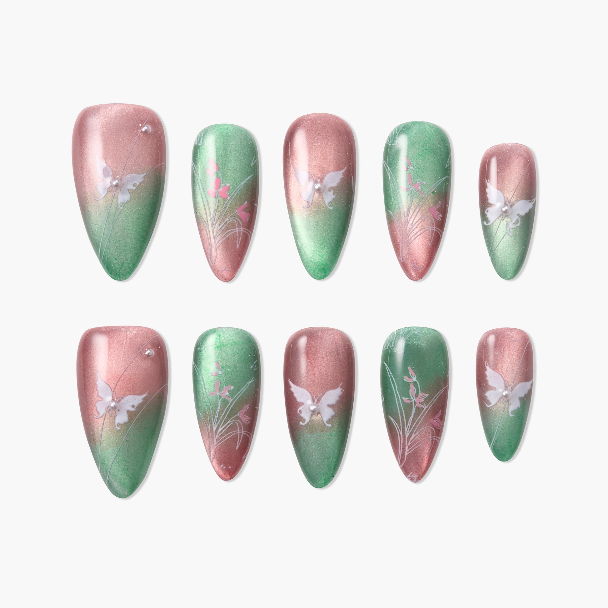 Butterfly Garden Mist (Almond) Emily’s Nail