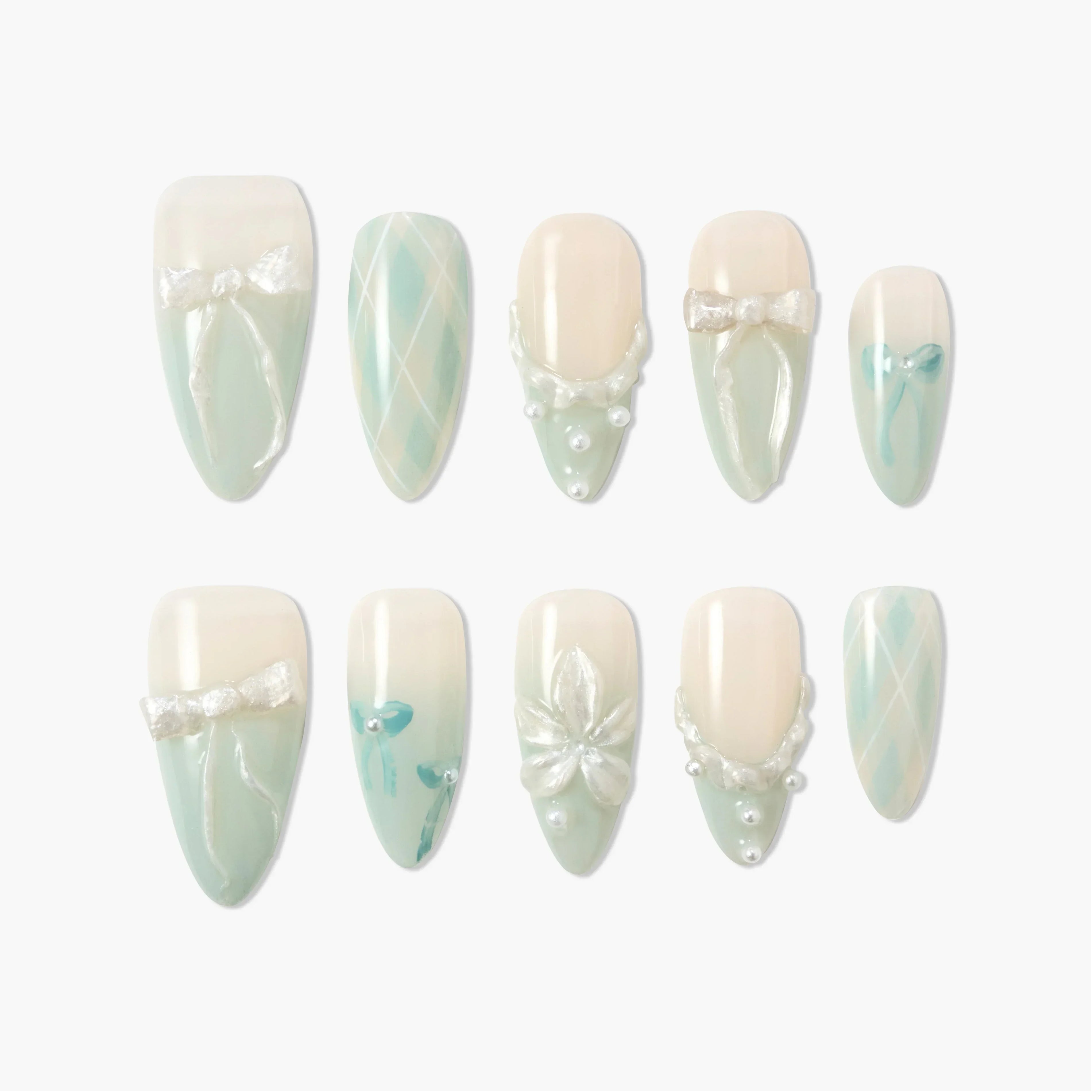 Mint Ribbon (Almond) Emily’s Nail