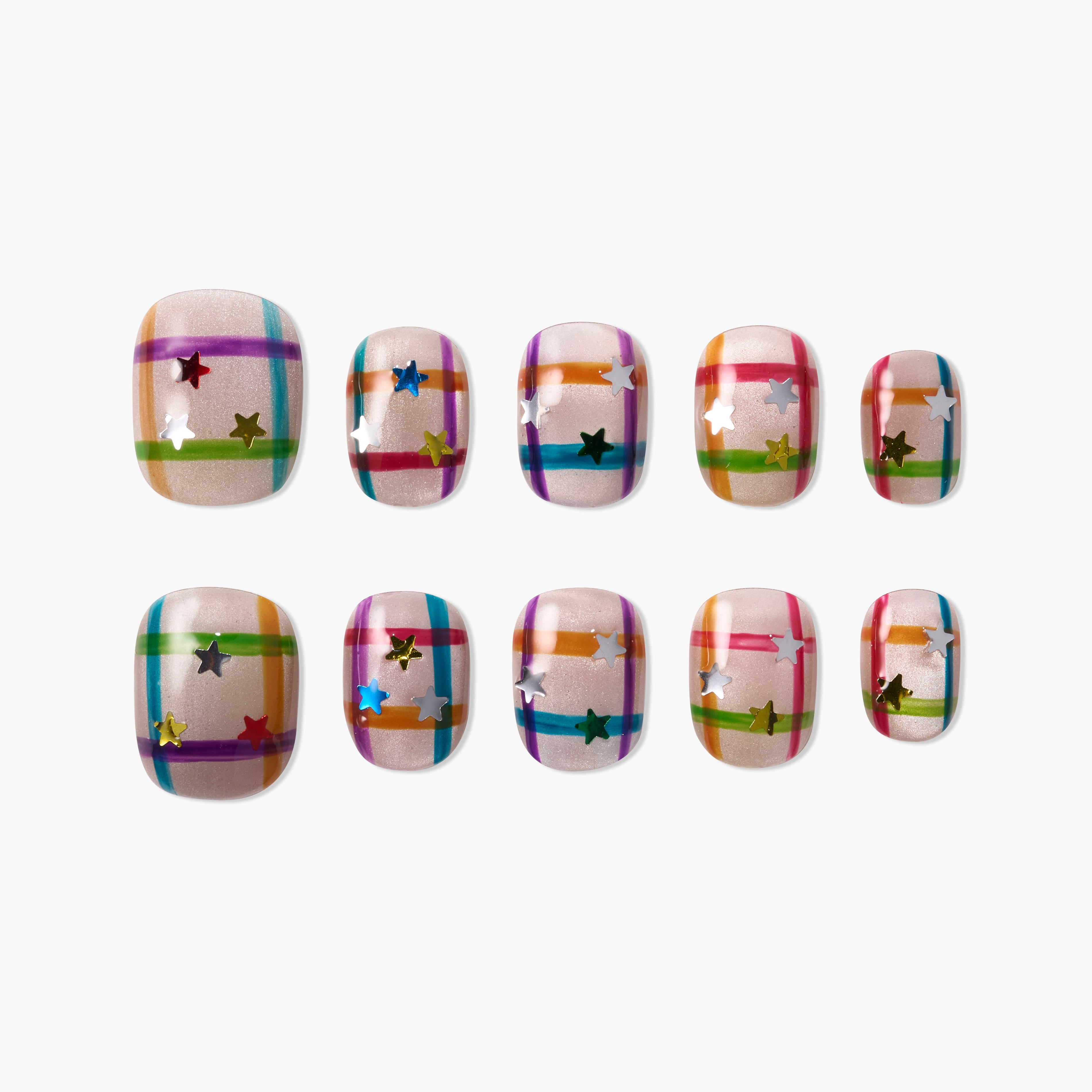 Plaid Star Glow Emily’s Nail