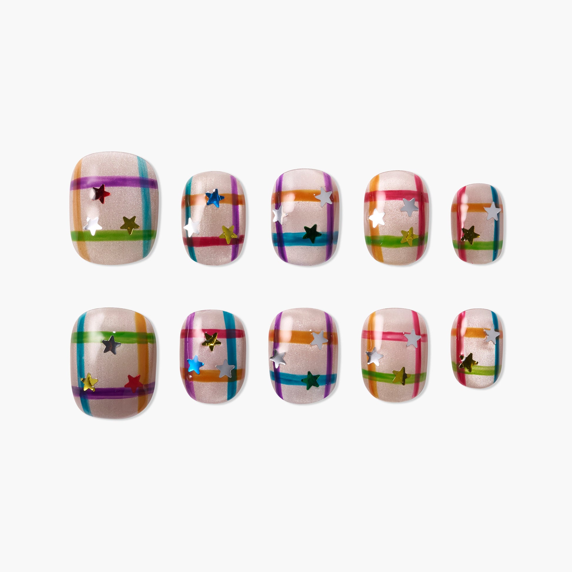 Plaid Star Glow Emily’s Nail