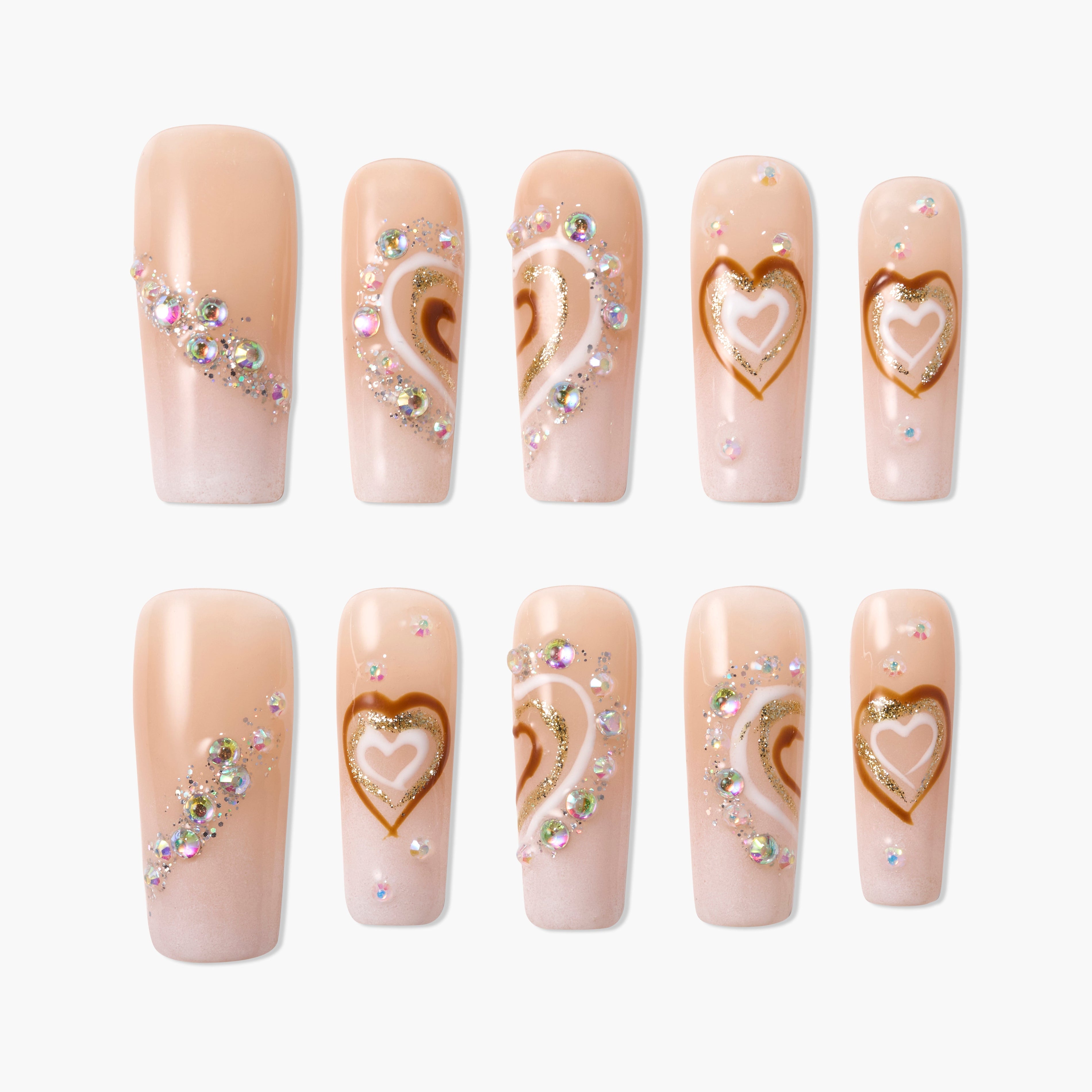 Blush Crystal Heart Emily’s Nail