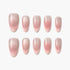 Set of 10 glossy ombré press on nails in soft pink and beige tones
