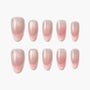 Set of 10 glossy ombré press on nails in soft pink and beige tones