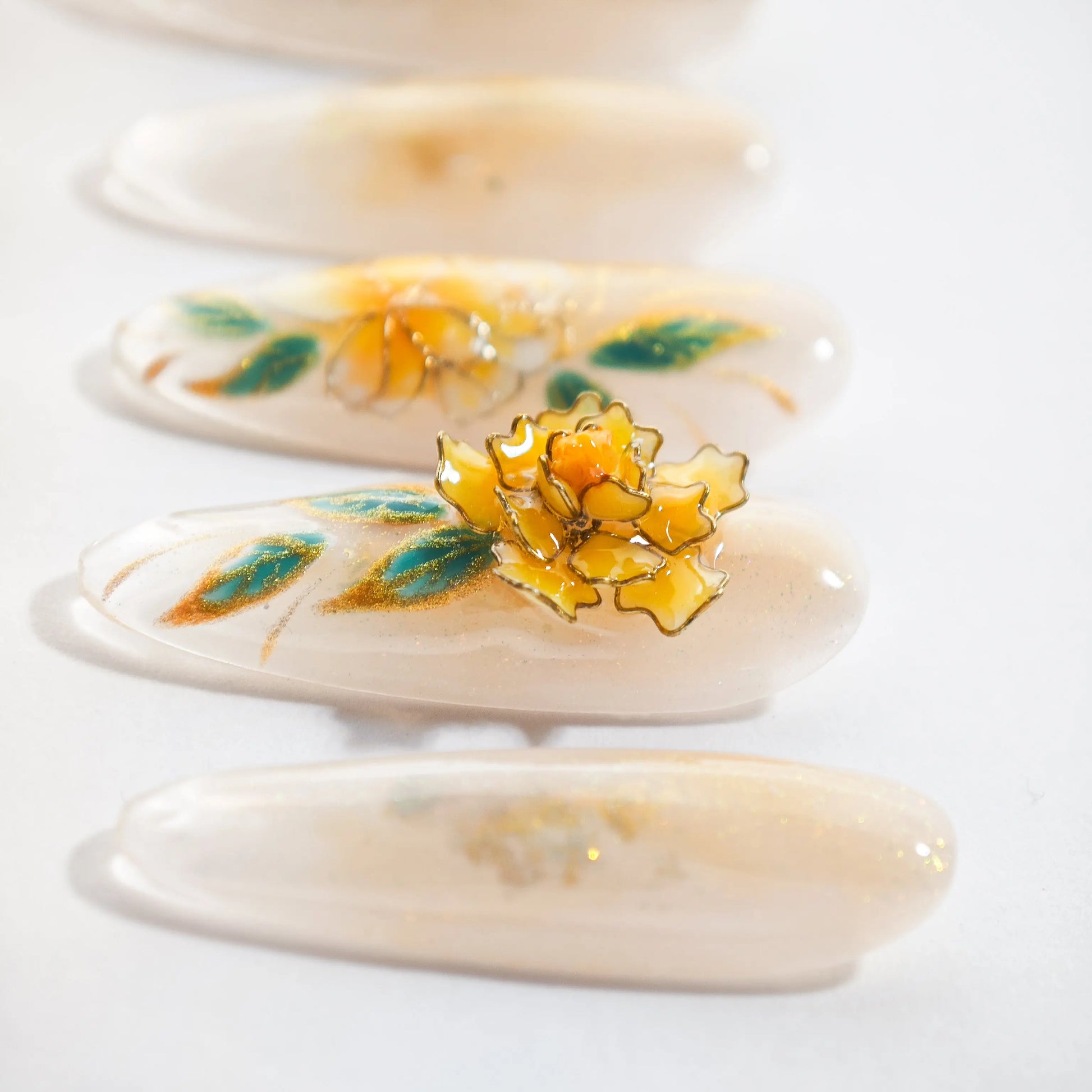 Golden Blossom Elegance Emily’s Nail