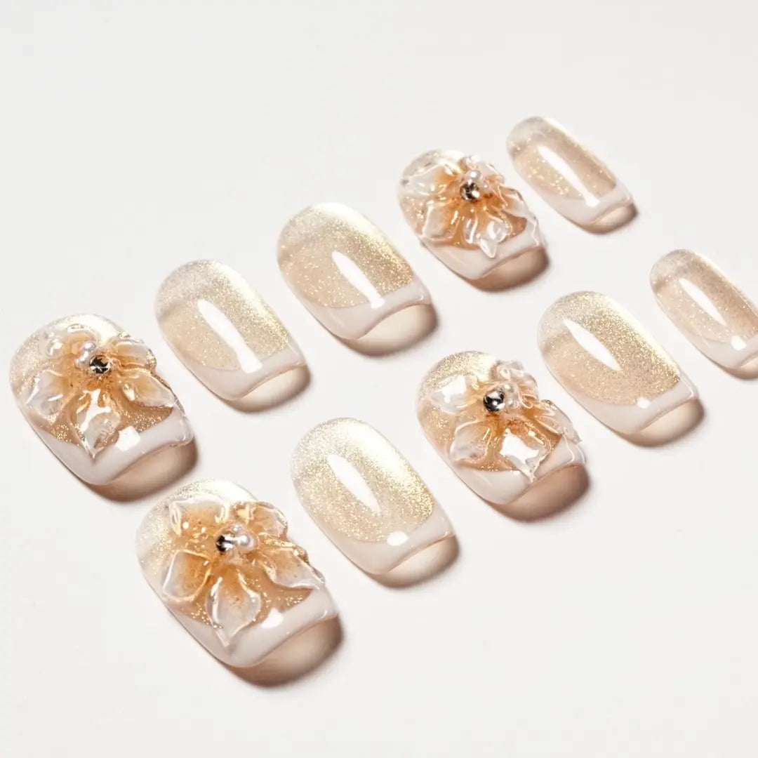 Golden Blossom (Square) Emily's Nail