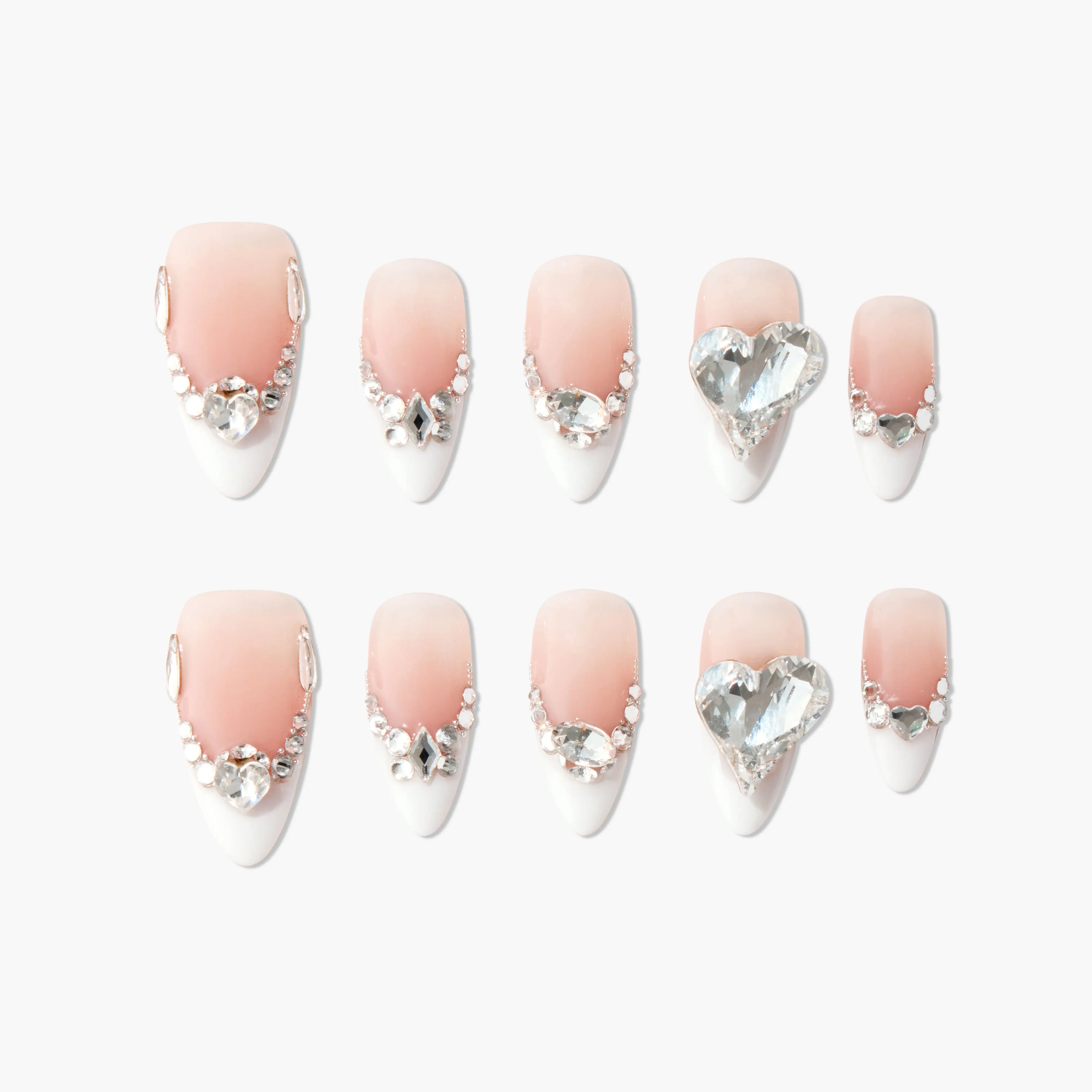 Heart Diamond French Emily's Nail