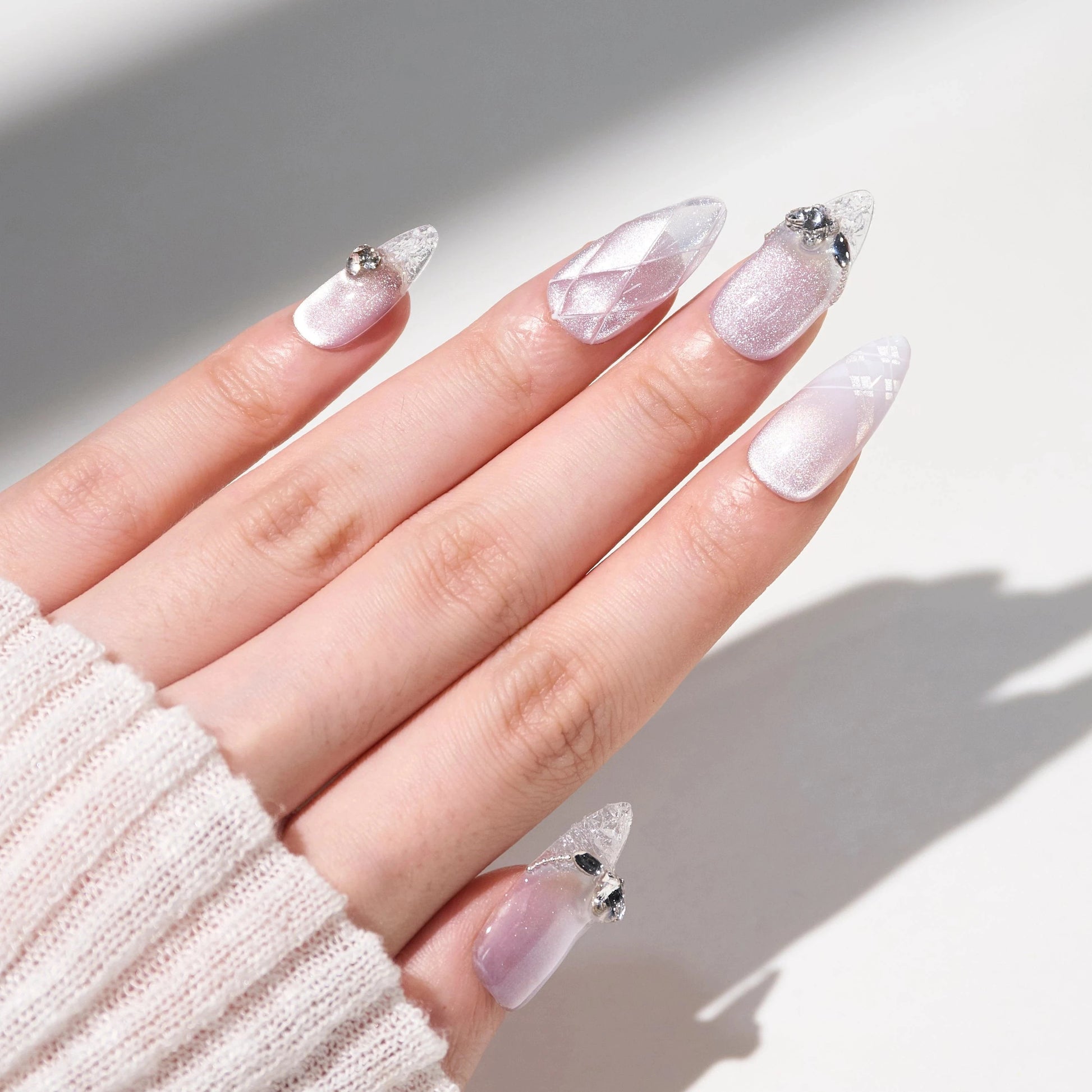 Lilac Frost Elegance (Almond) Emily’s Nail