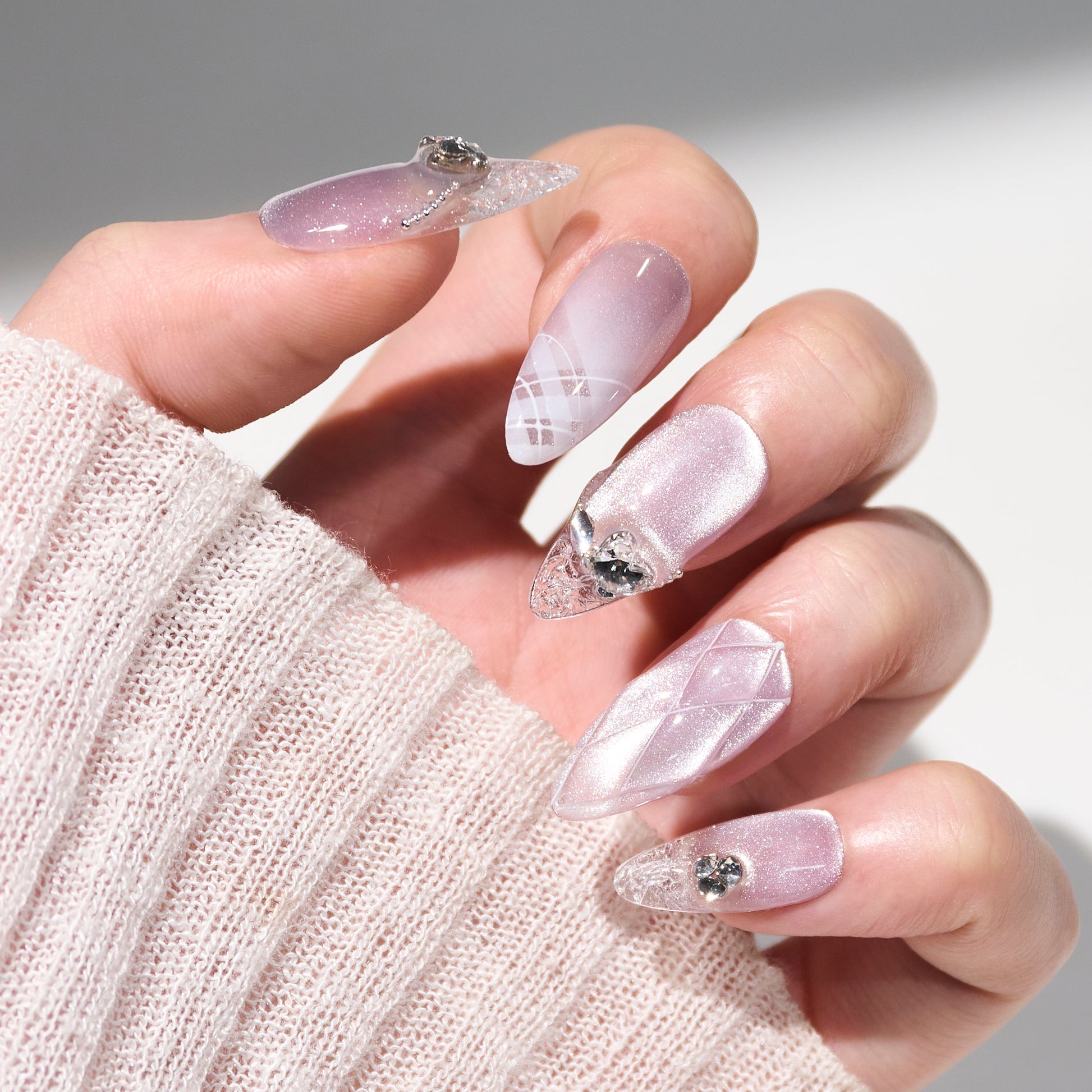 Lilac Frost Elegance (Almond) Emily’s Nail