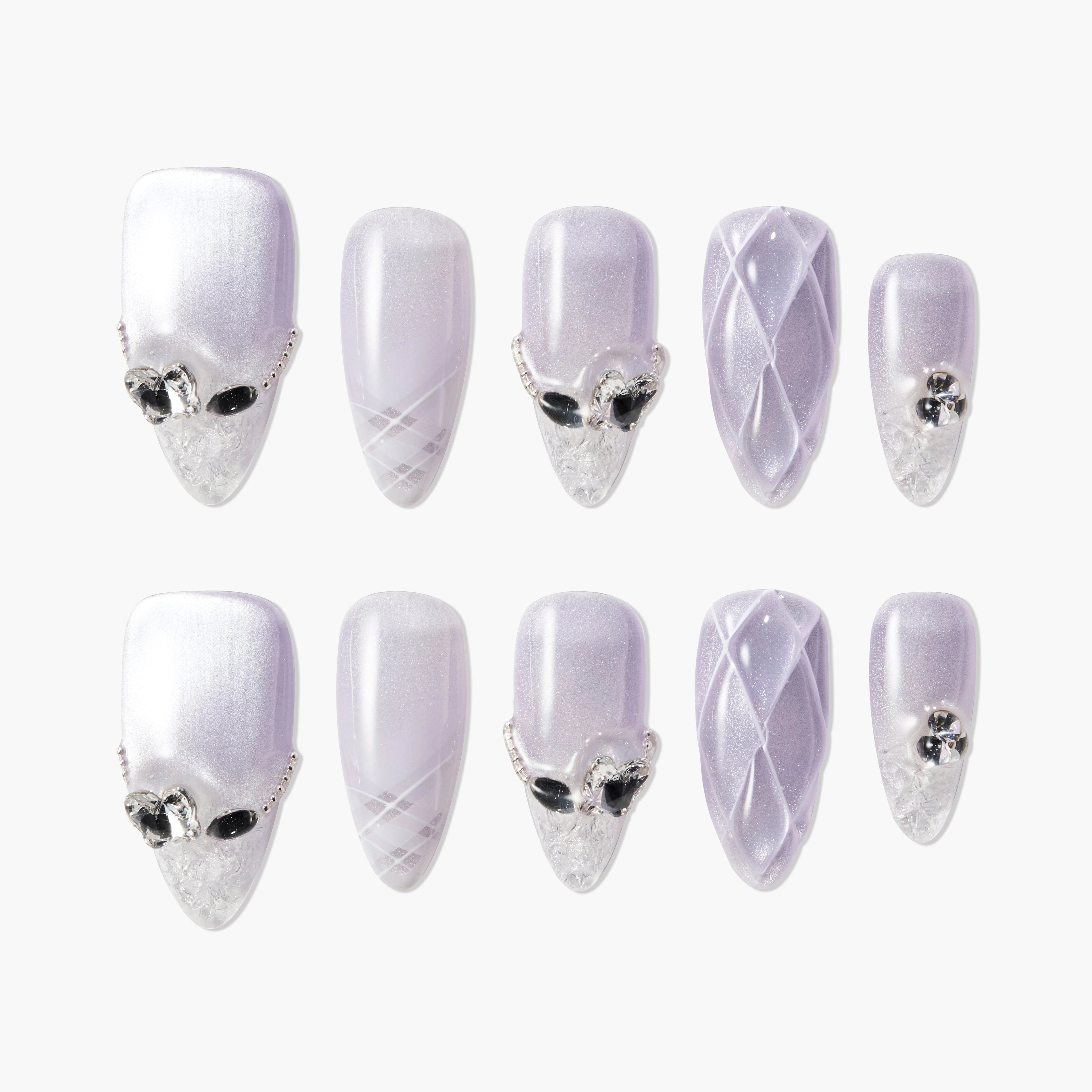 Lilac Frost Elegance (Almond) - Emily’s Nail