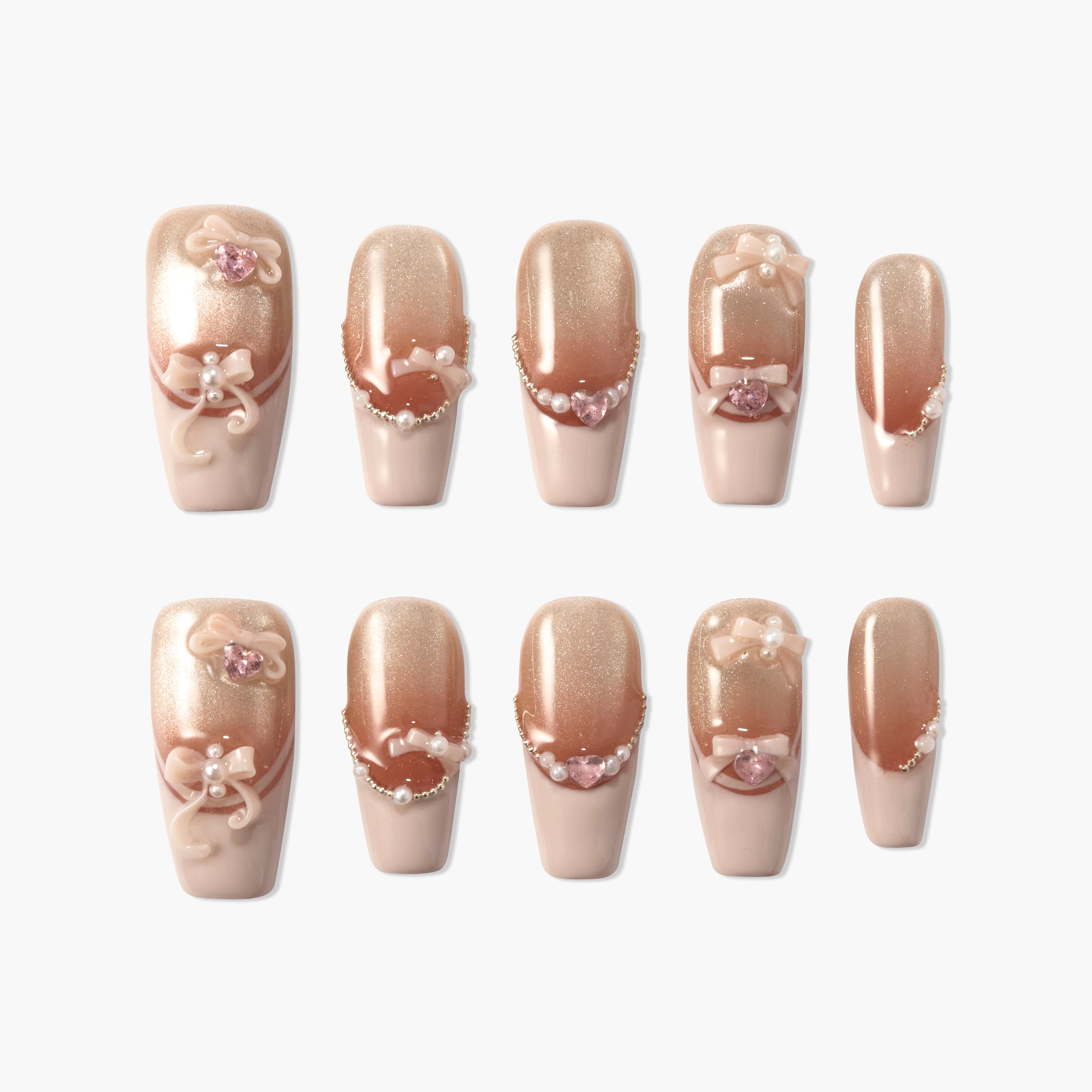 Lovely Bow Heart Emily's Nail