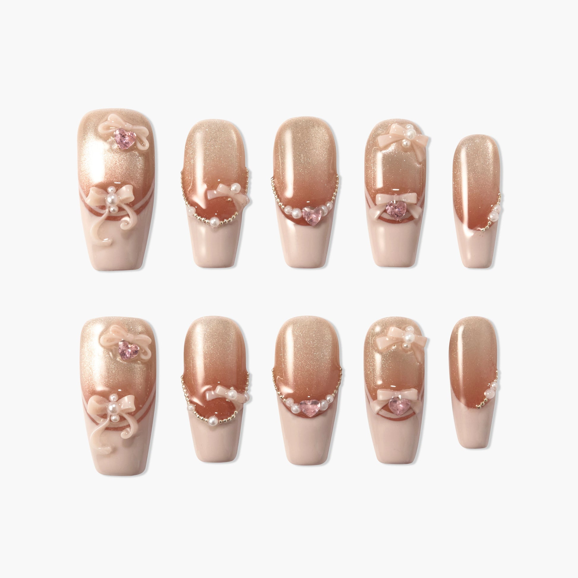 Lovely Bow Heart Emily's Nail