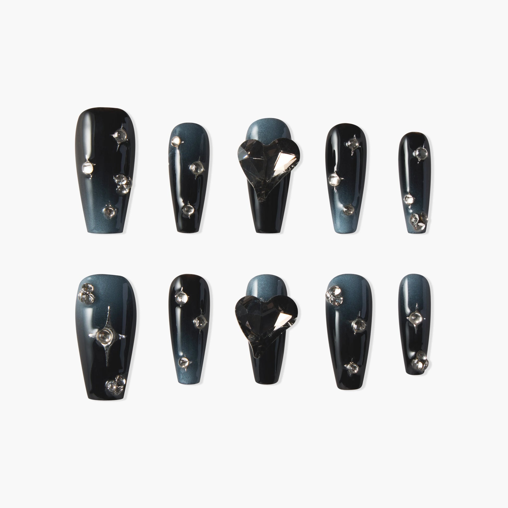 Midnight Starlit Heart Emily's Nail