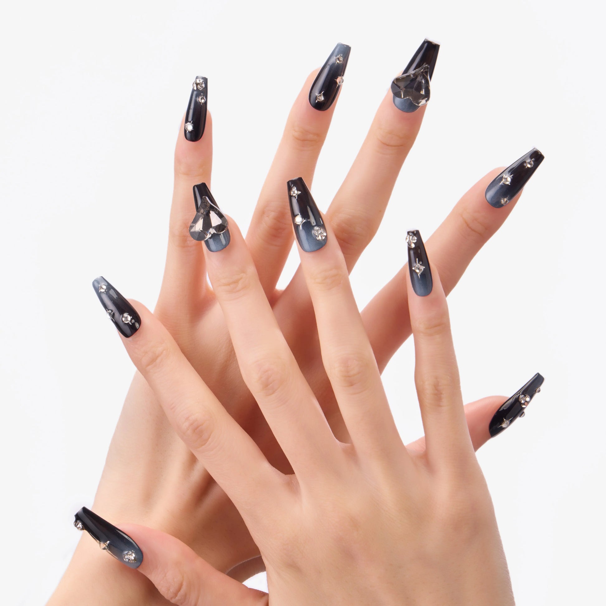 Midnight Starlit Heart Emily's Nail